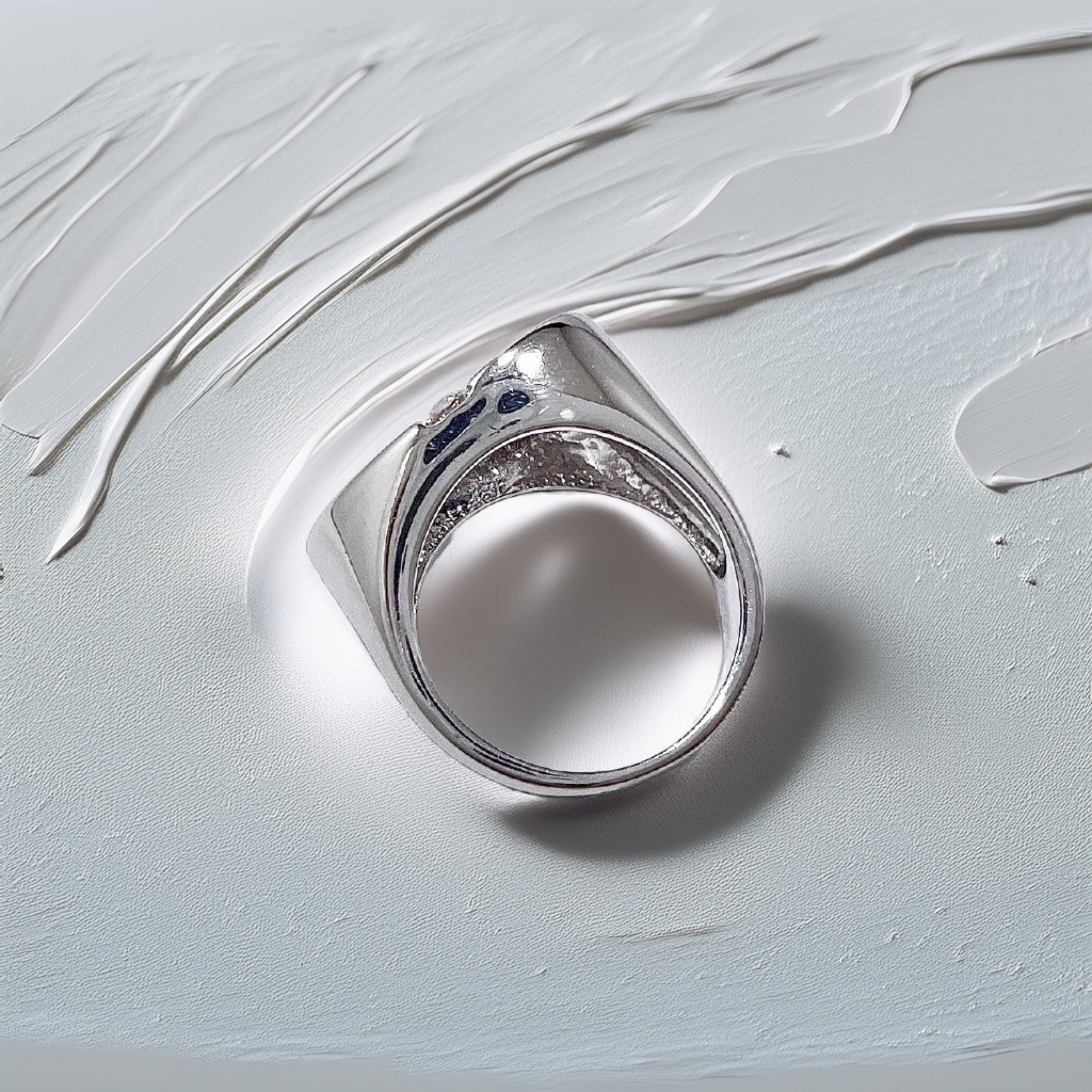 Open Heart Statement Ring White Gold