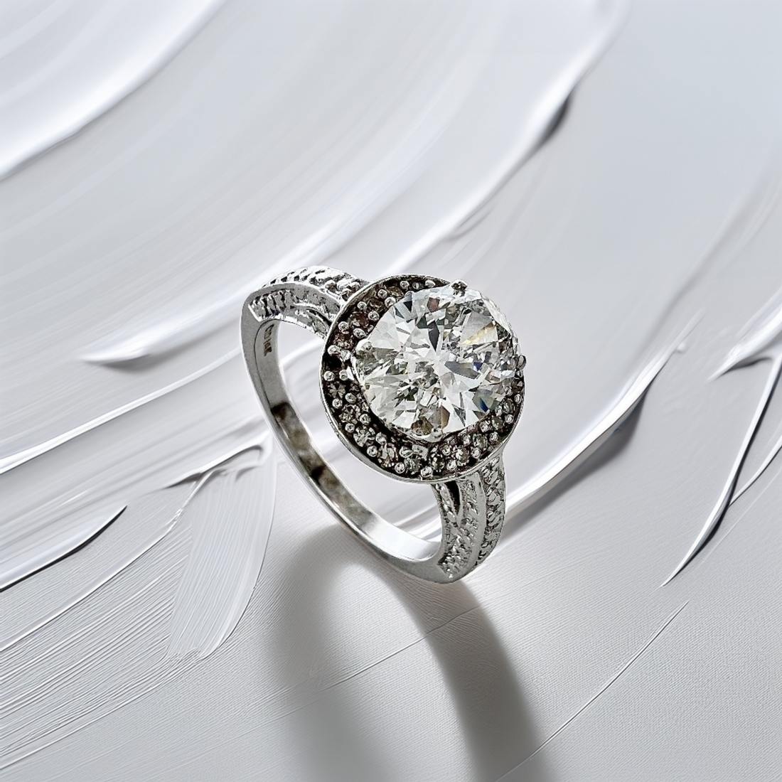 1.50ct Oval-Cut Lab Diamond Halo Engagement Ring White Gold