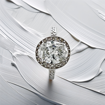 1.50ct Oval-Cut Lab Diamond Halo Engagement Ring White Gold