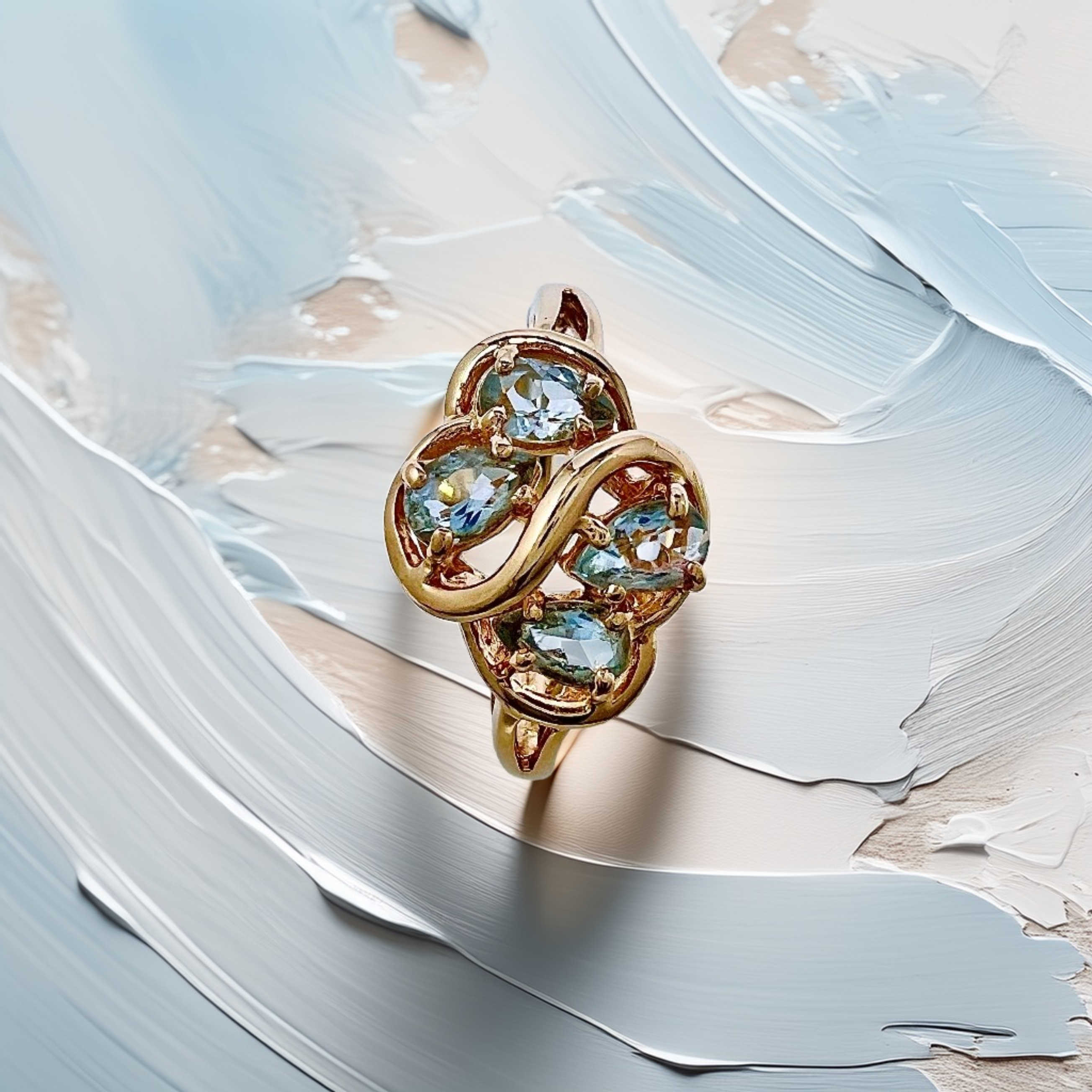 Pear Shape Aquamarine Ring Gold