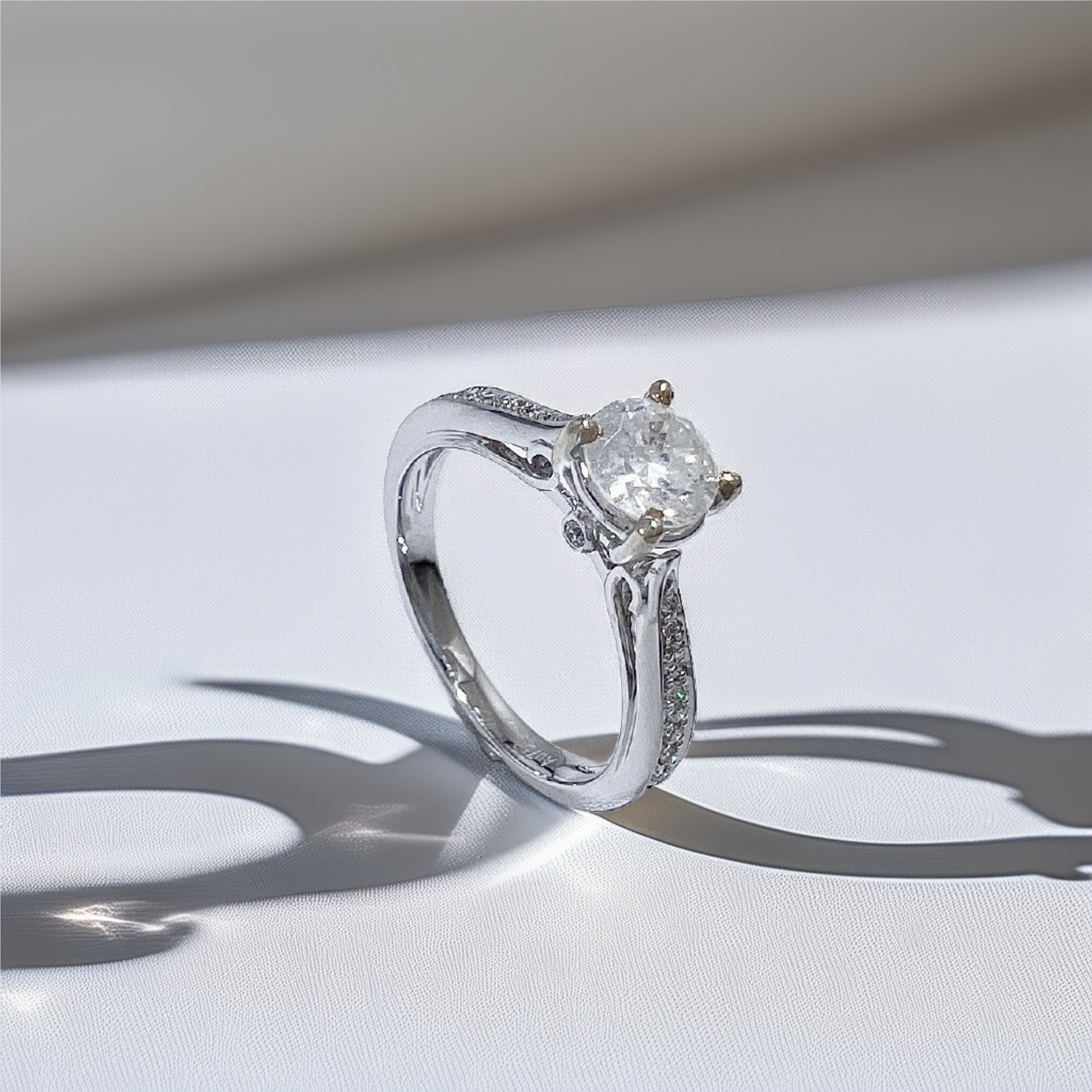 Peek-A-Boo Diamond Engagement Ring 0.75tcw