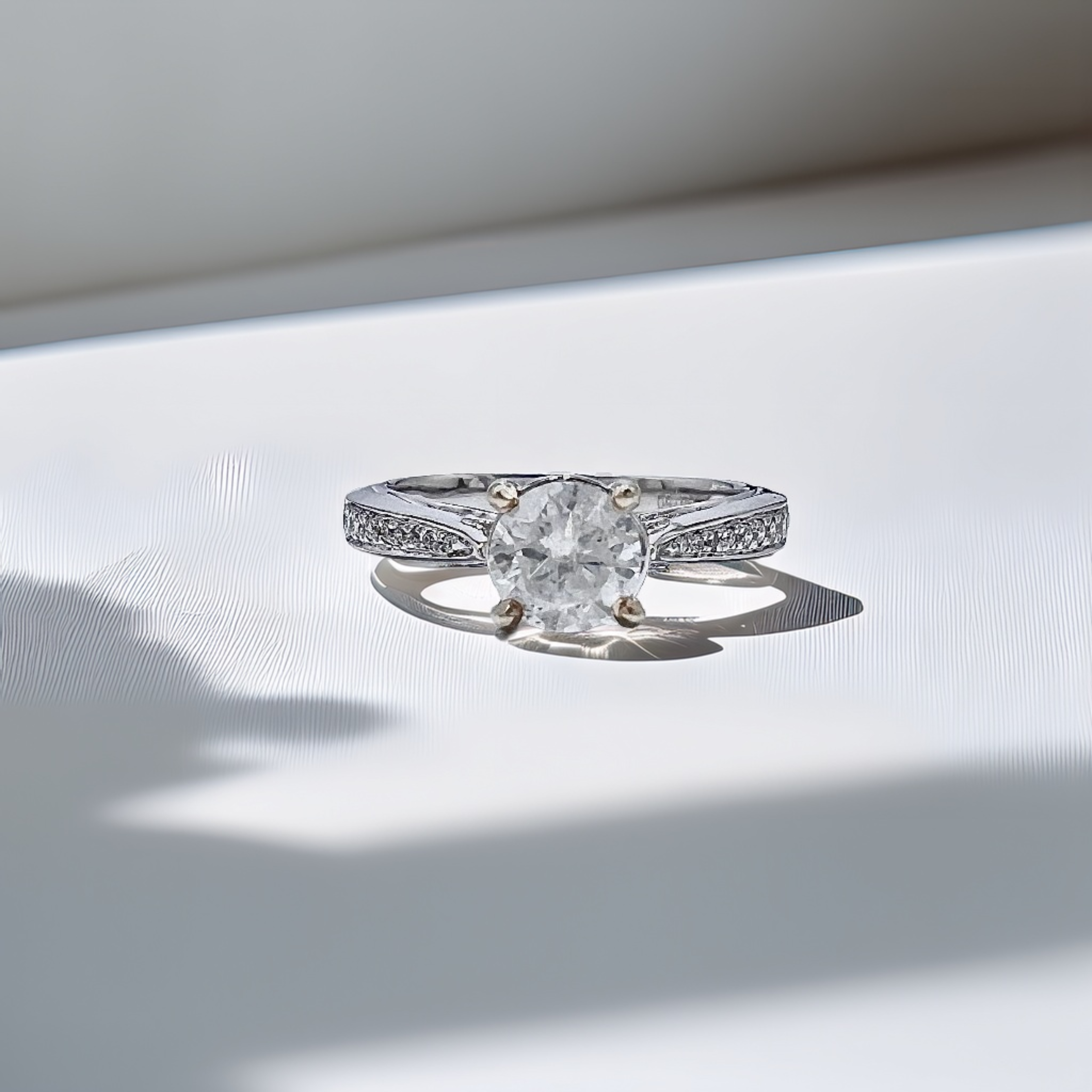 Peek-A-Boo Diamond Engagement Ring 0.75tcw