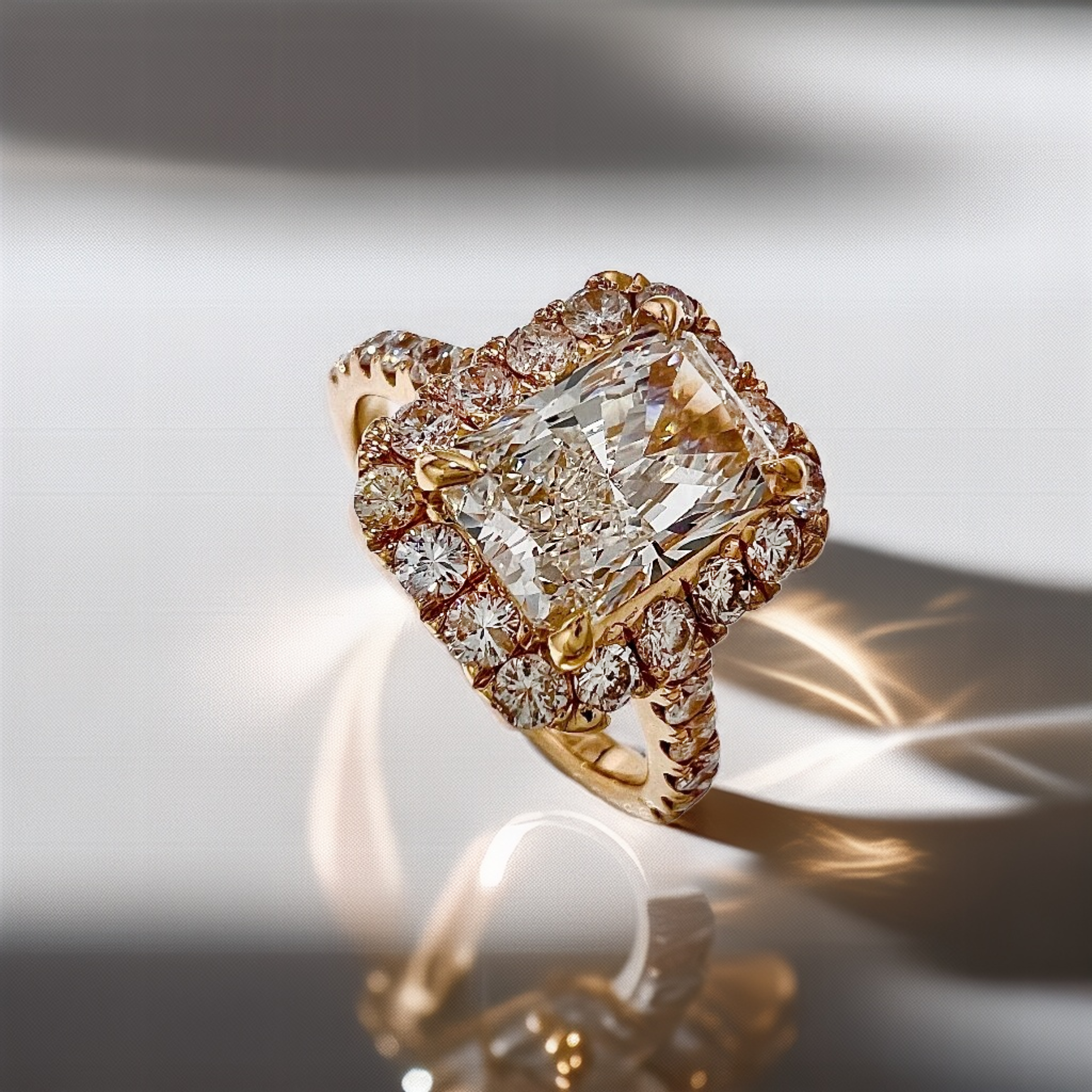 Radiant Cut Halo Engagement Ring 2.34tcw