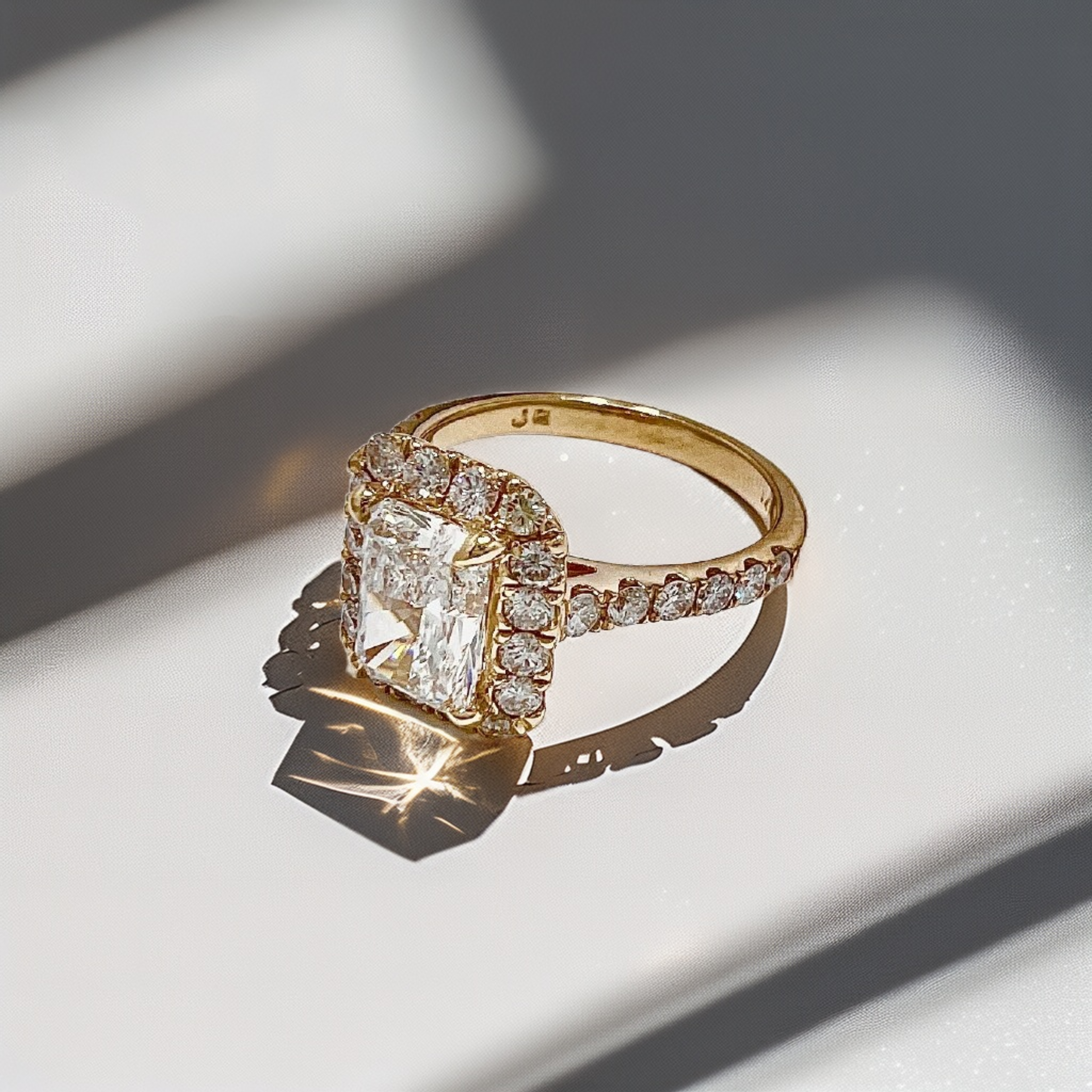 Radiant Cut Halo Engagement Ring 2.34tcw