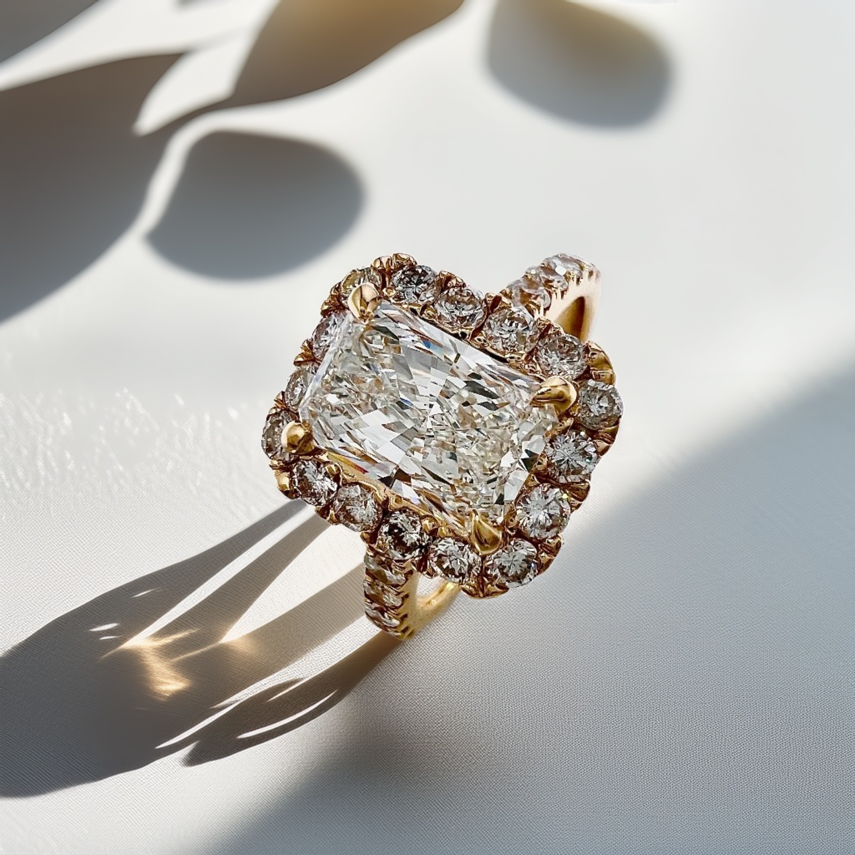 Radiant Cut Halo Engagement Ring 2.34tcw