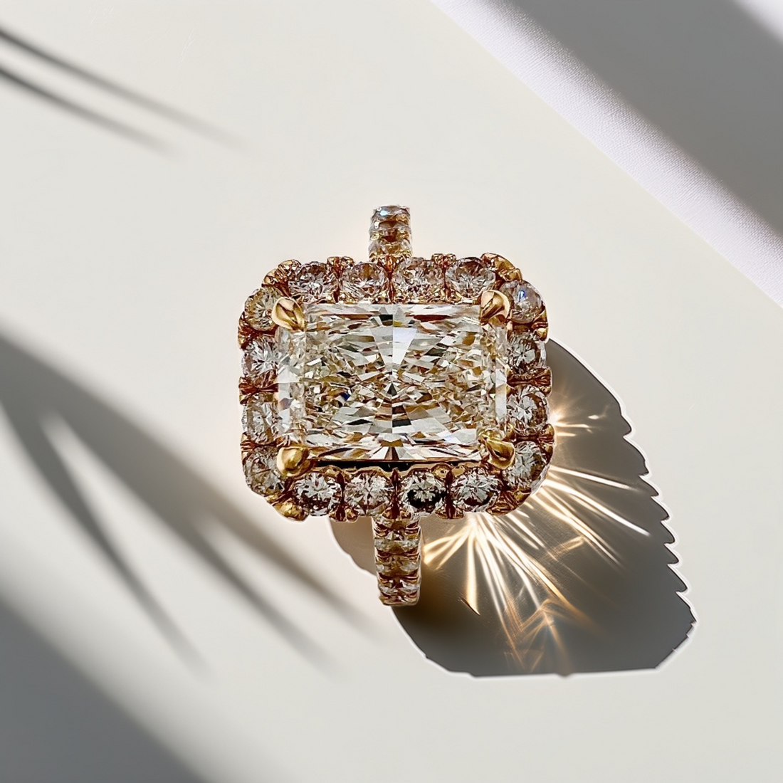 Radiant Cut Halo Engagement Ring 2.34tcw