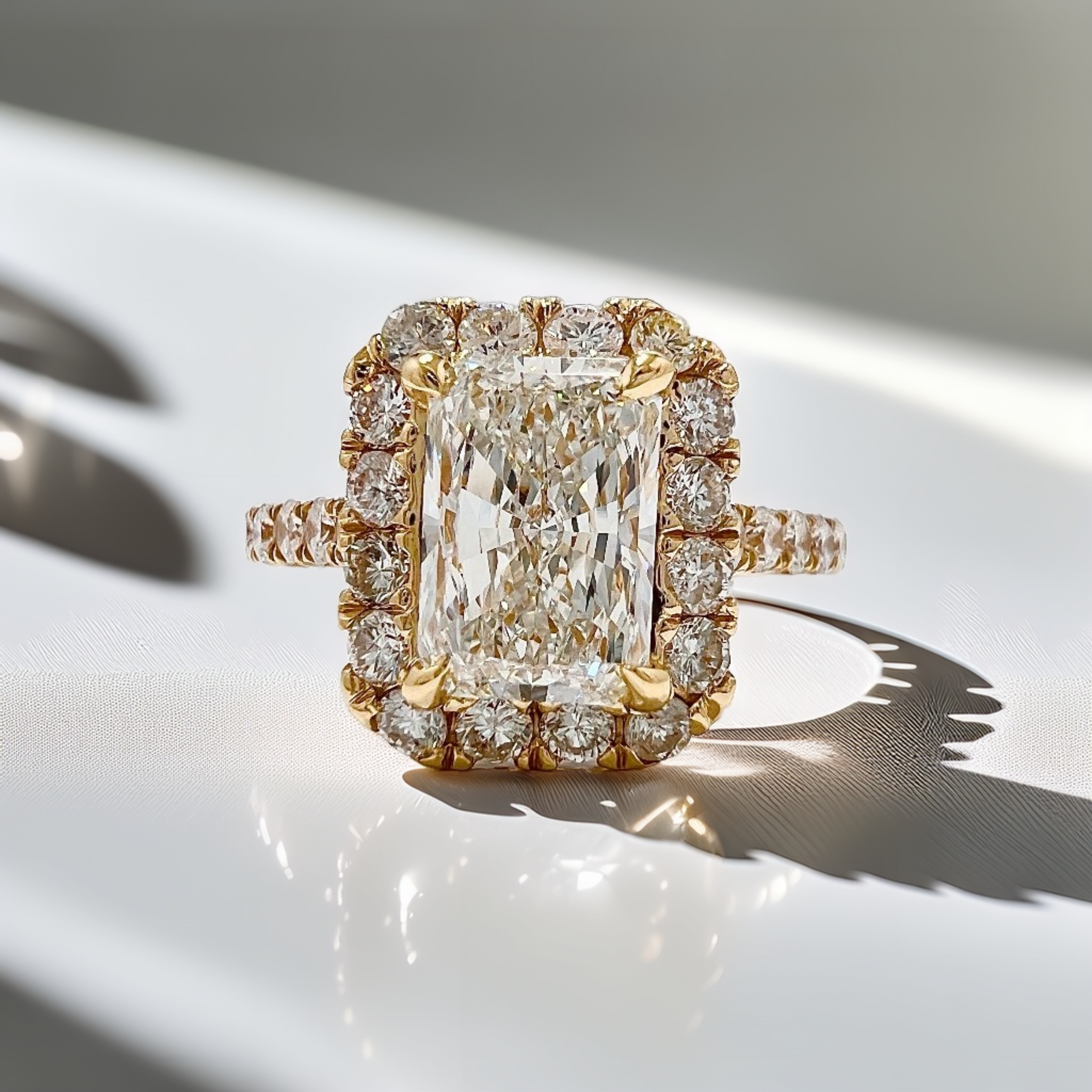 Radiant Cut Halo Engagement Ring 2.34tcw