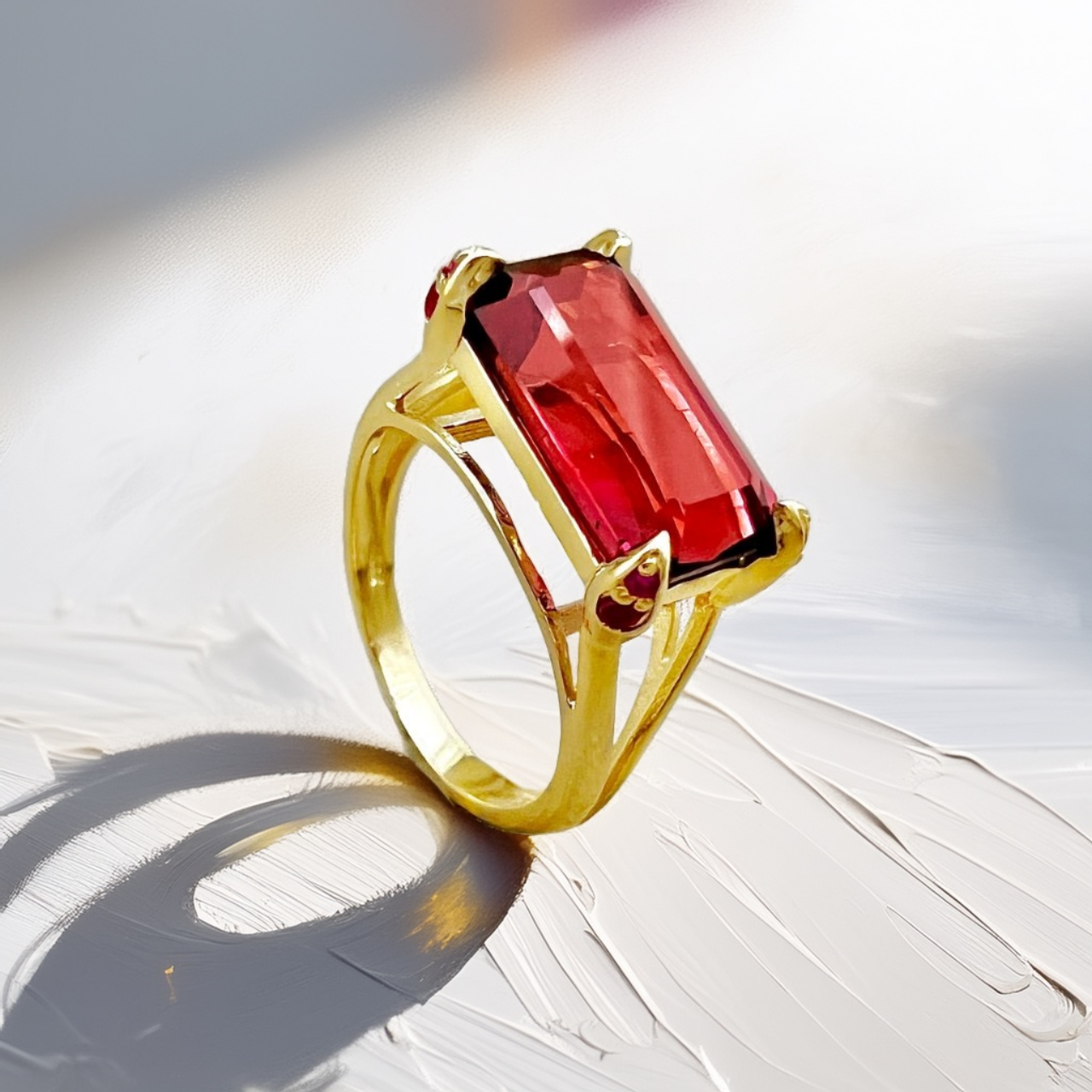 Emerald-Cut Pink Tourmaline Ring 4.28tcw