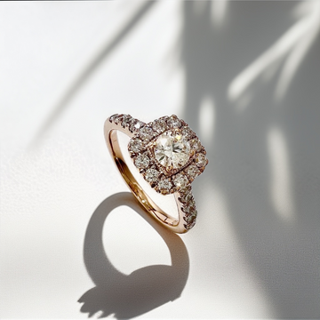 Round Diamond Halo Engagement Ring 0.85tcw