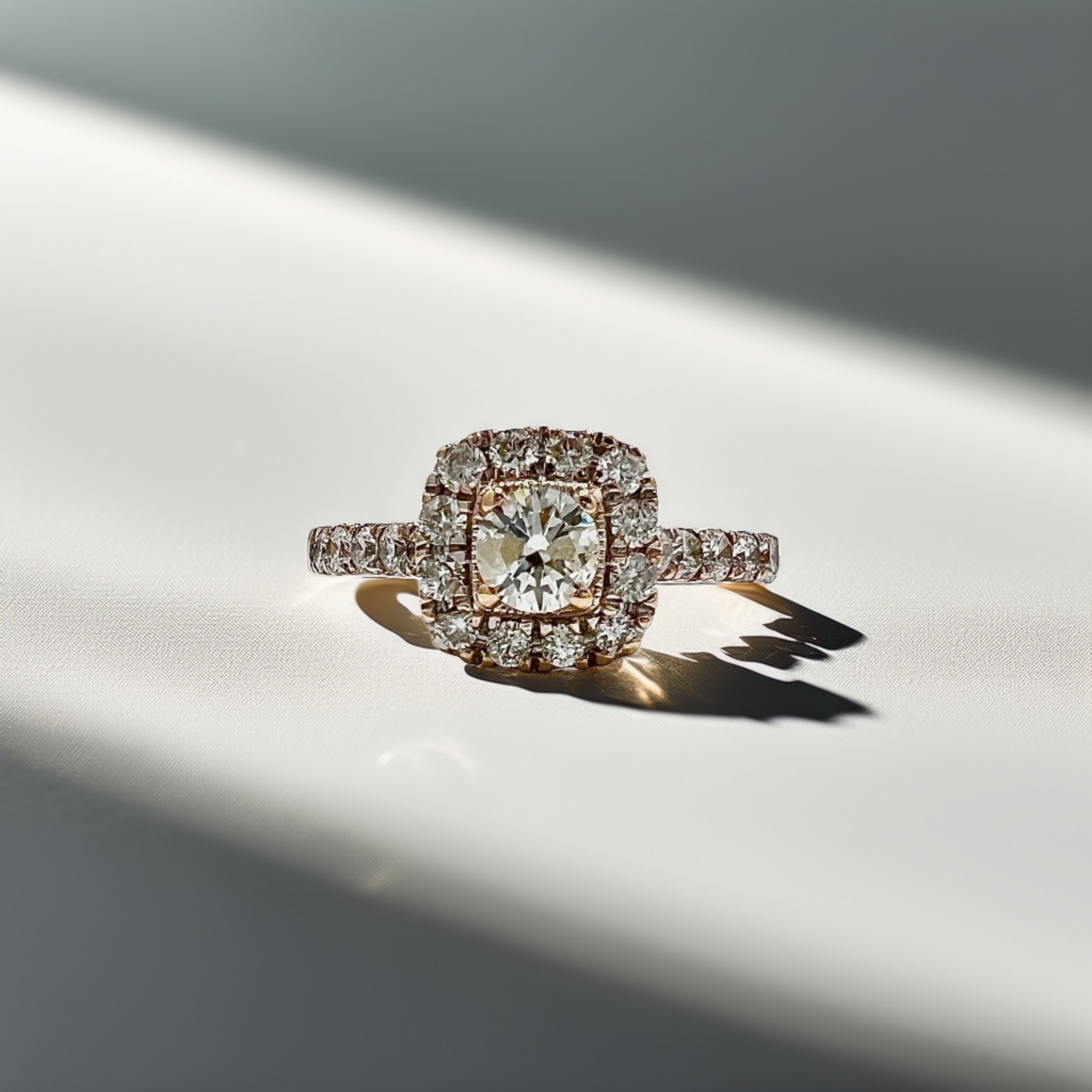 Round Diamond Halo Engagement Ring 0.85tcw