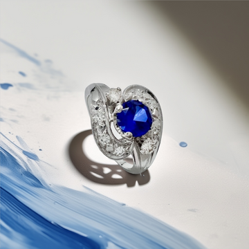 Sapphire Diamond Vintage Ring