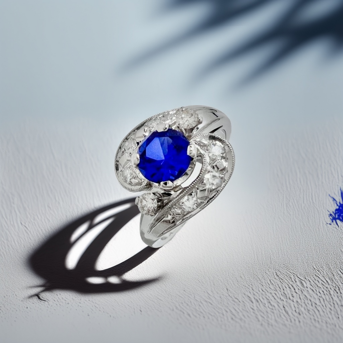 Sapphire Diamond Vintage Ring