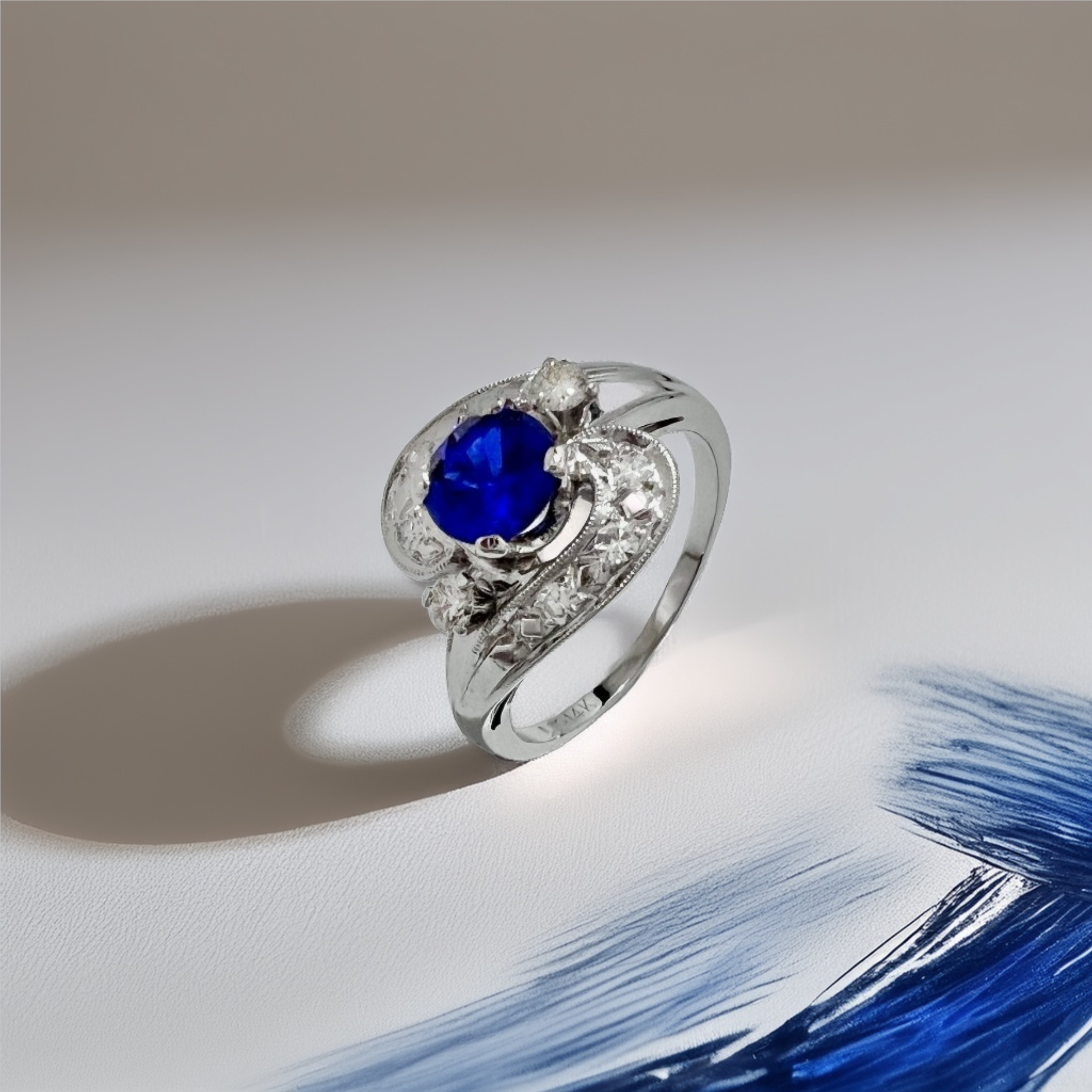Sapphire Diamond Vintage Ring