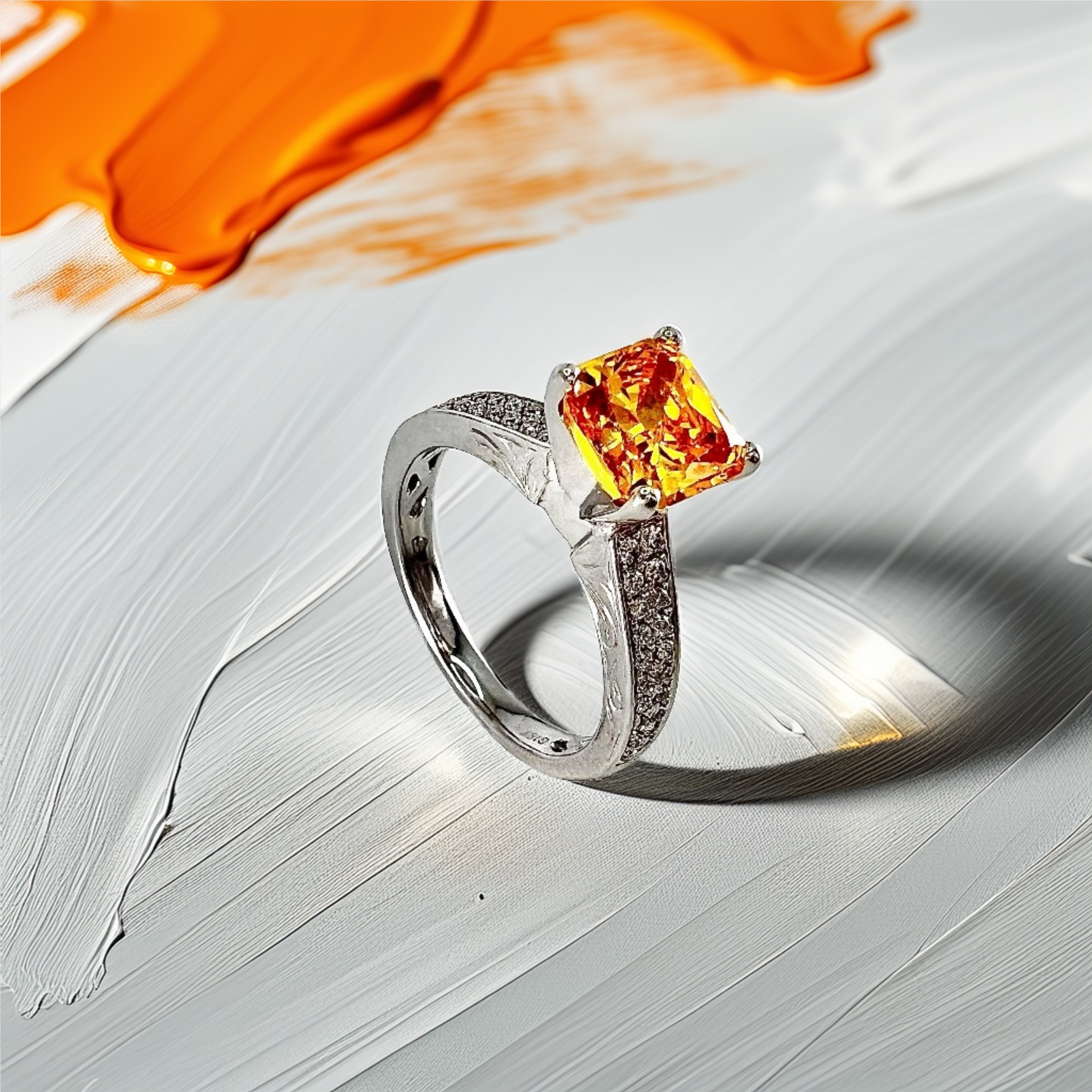 Canary Moissanite Diamond Engagement Ring 1.90tcw