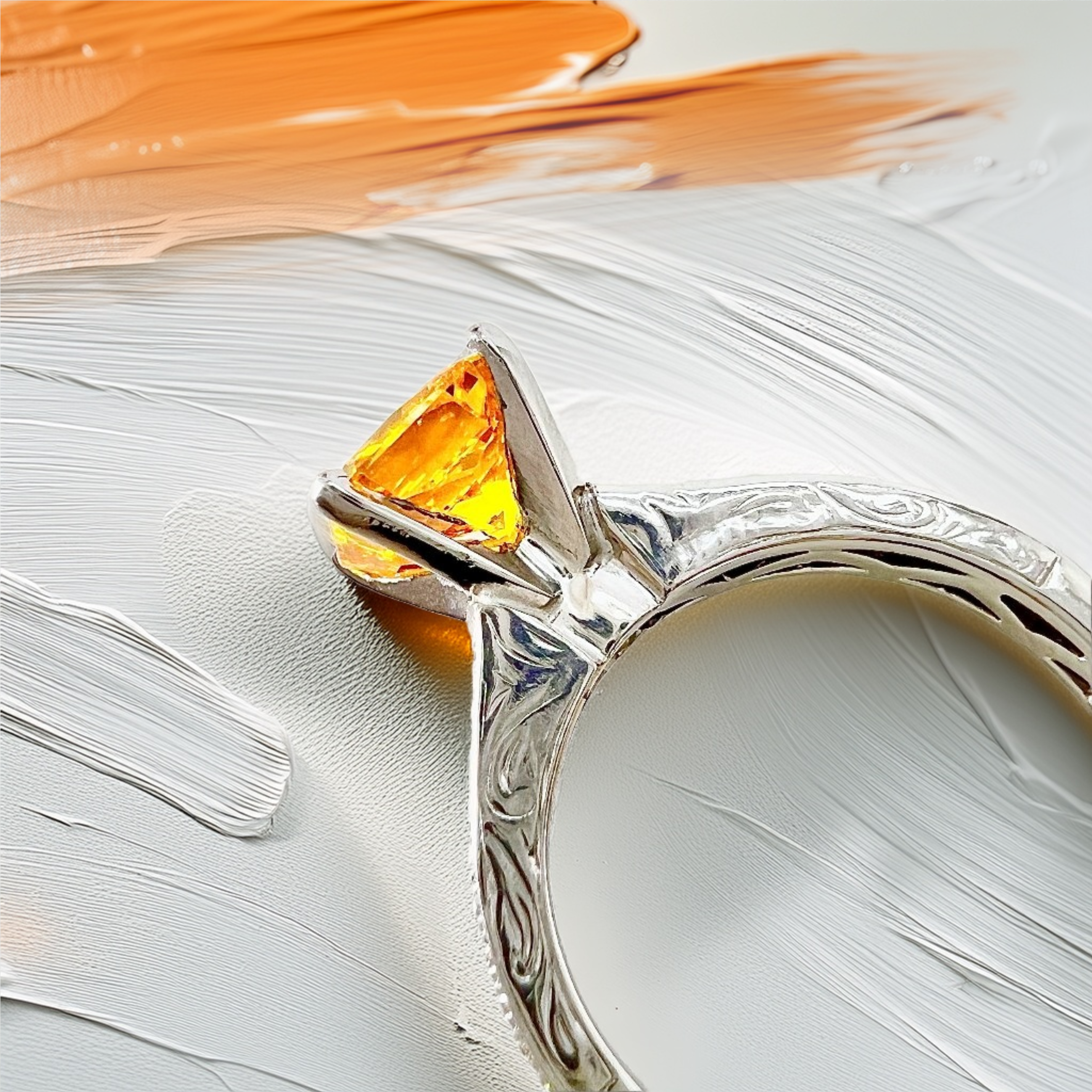 Canary Moissanite Diamond Engagement Ring 1.90tcw