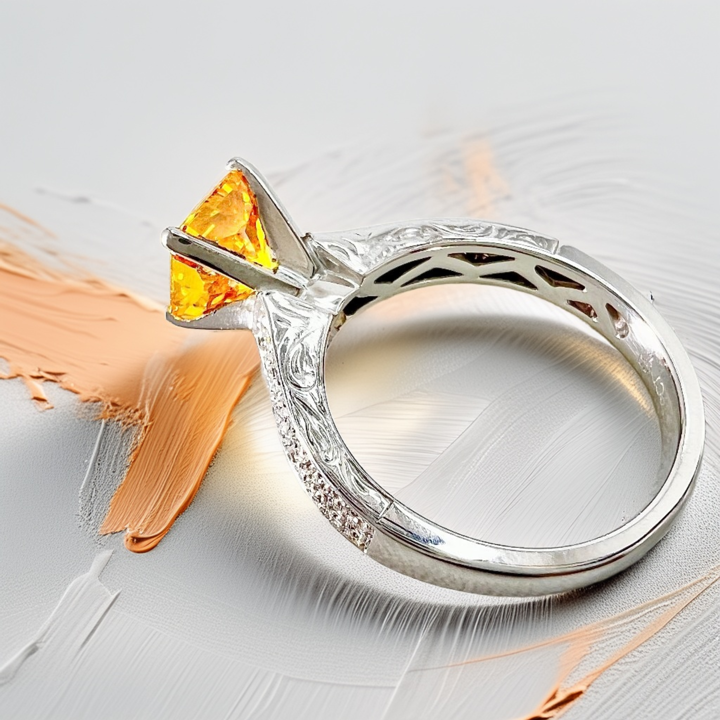 Canary Moissanite Diamond Engagement Ring 1.90tcw