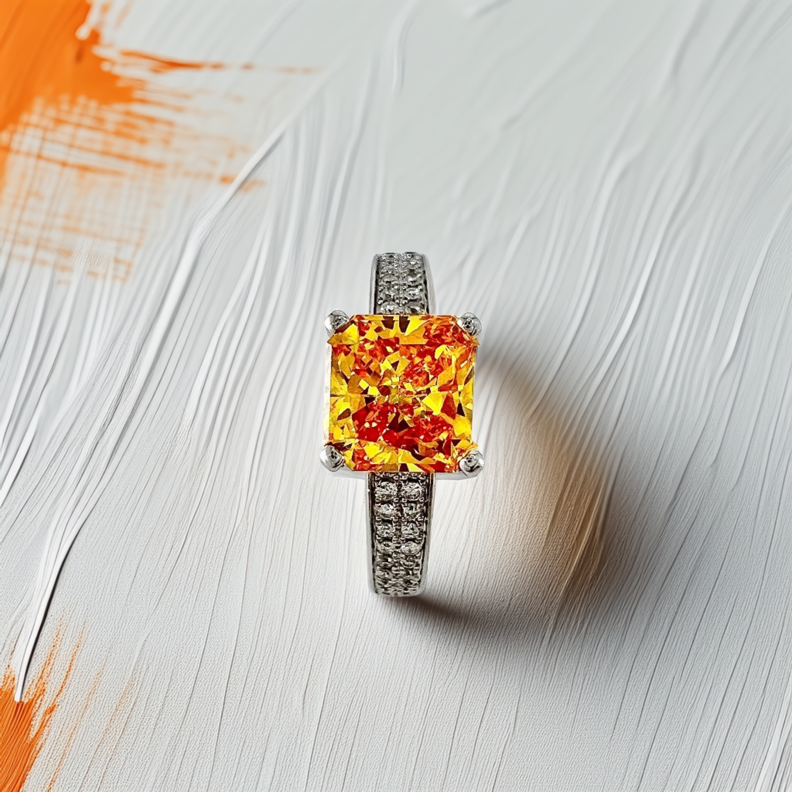 Canary Moissanite Diamond Engagement Ring 1.90tcw