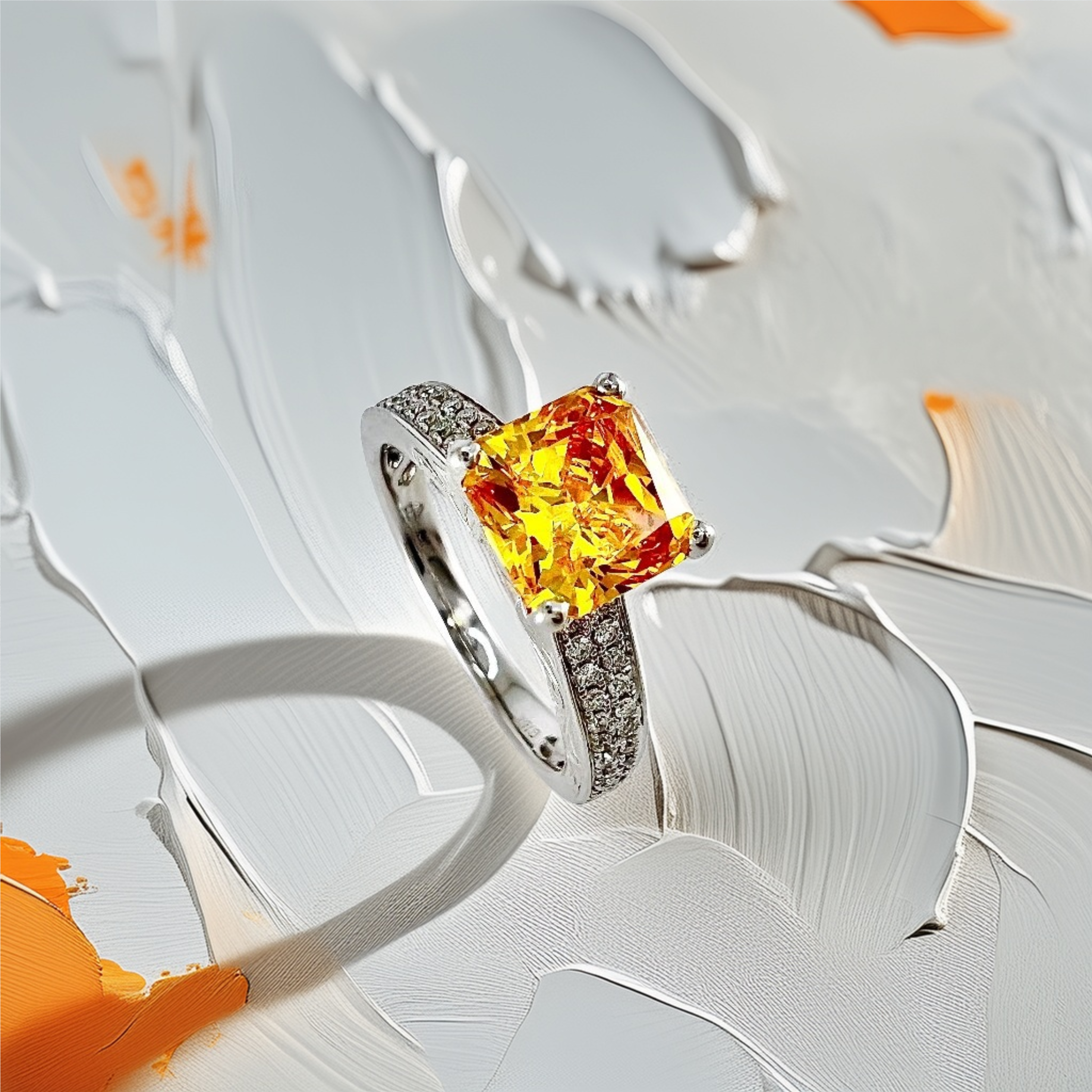 Canary Moissanite Diamond Engagement Ring 1.90tcw