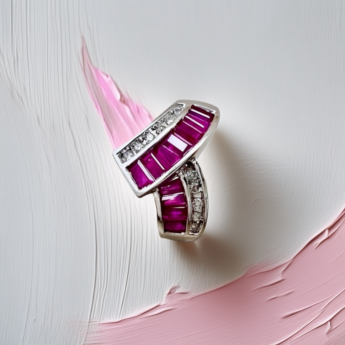 Baguette Ruby Diamond Ring 1.08tcw