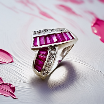 Baguette Ruby Diamond Ring 1.08tcw