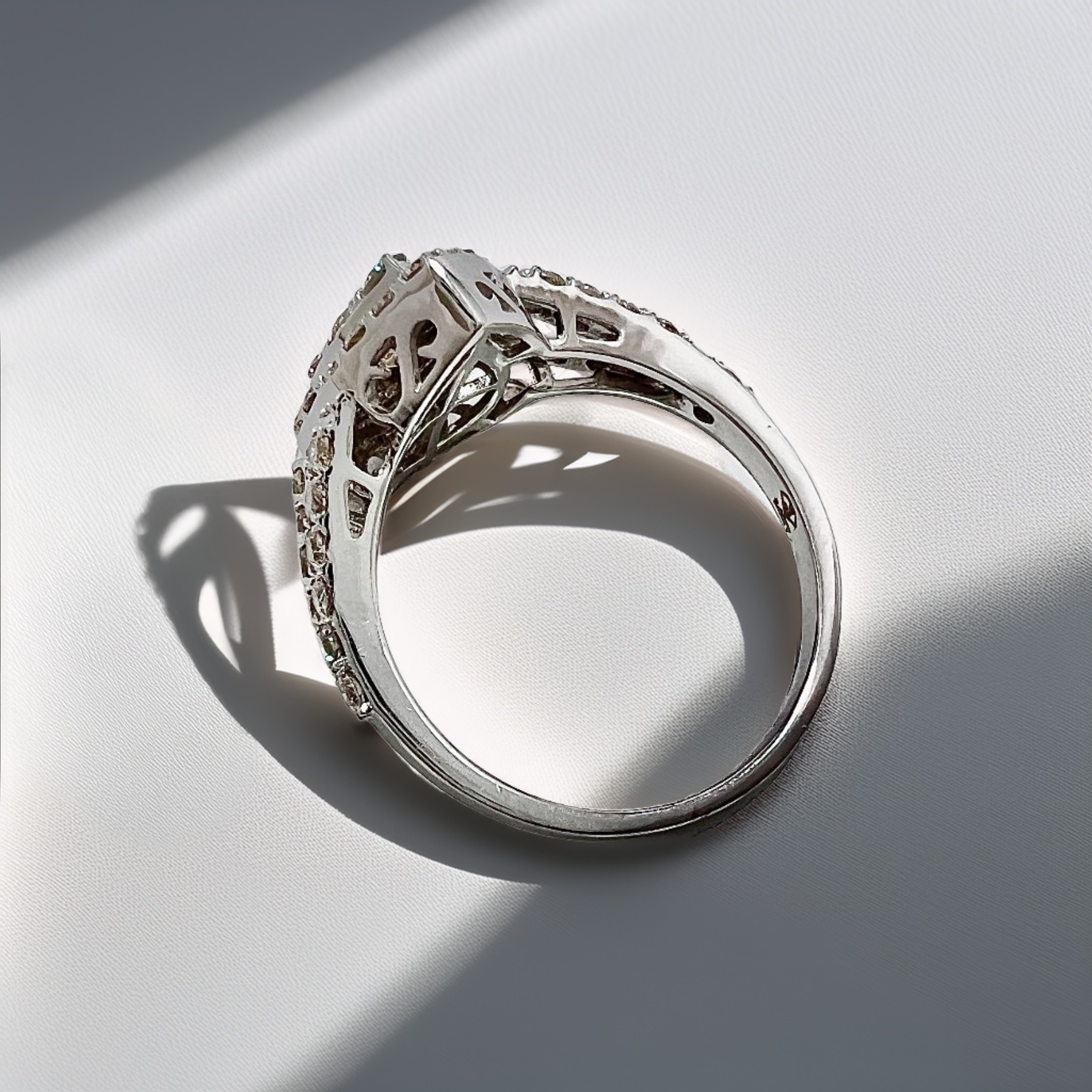 Teardrop Cluster Diamond Ring White Gold 1.33tcw