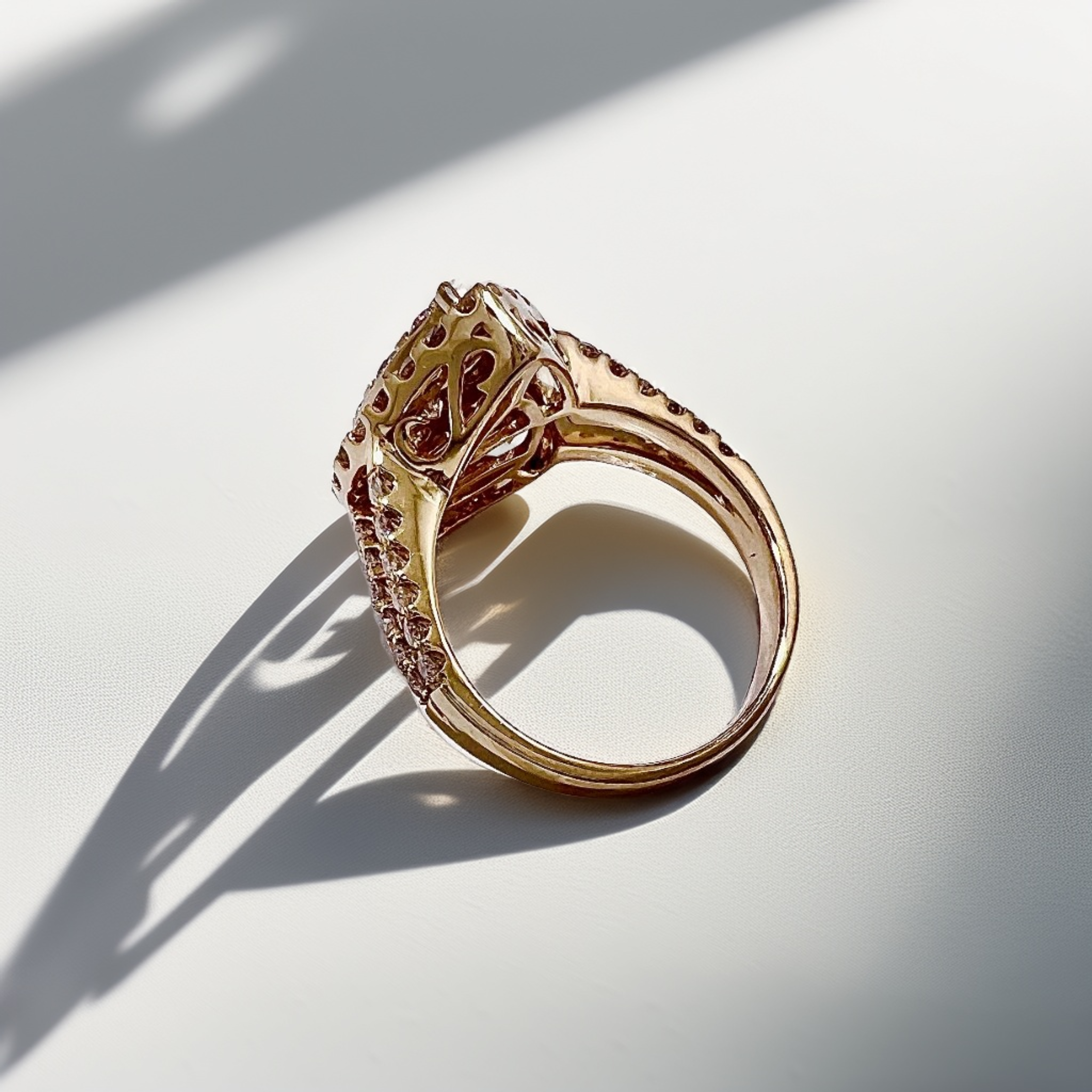 Teardrop Cluster Diamond Ring Yellow Gold 2.04tcw