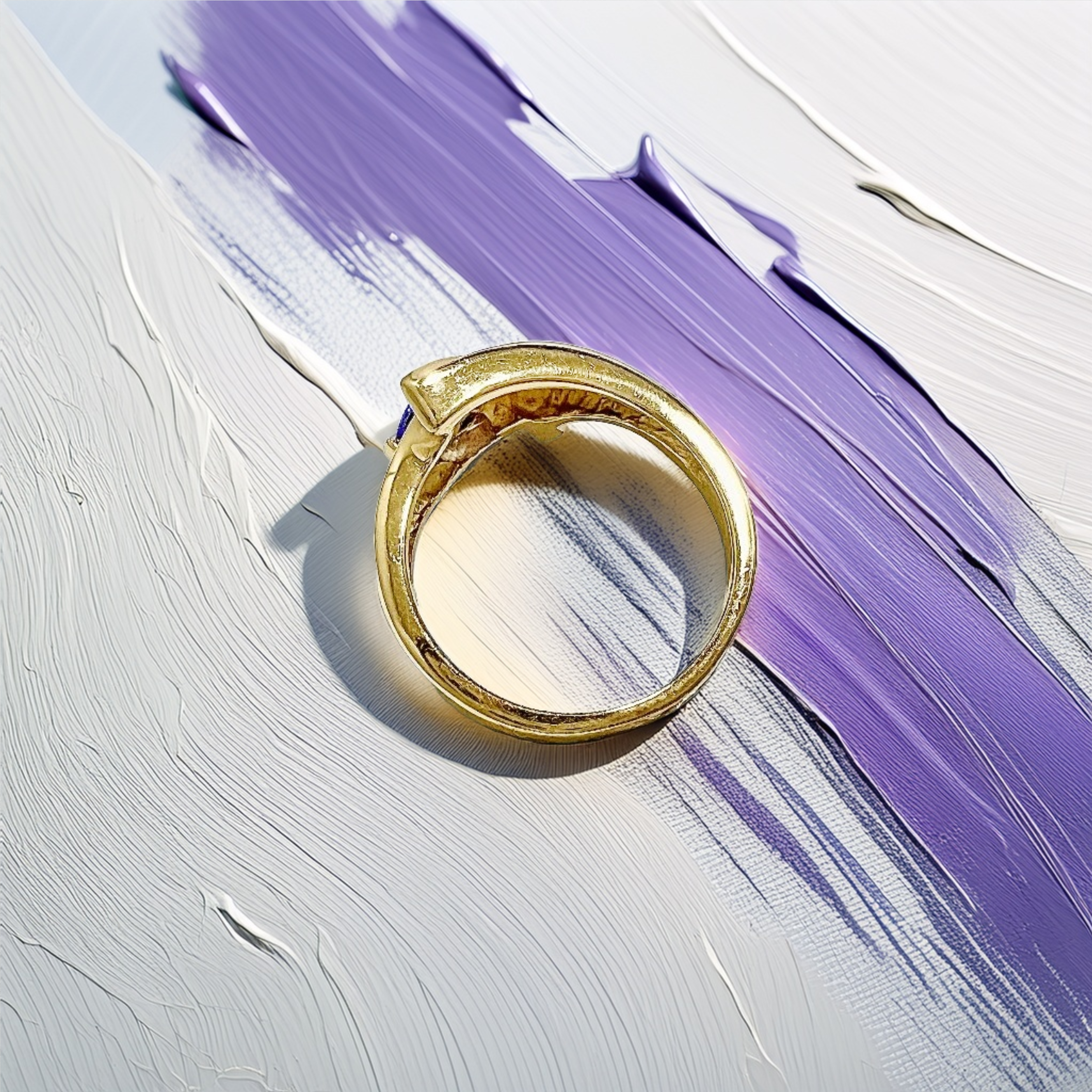 Trillion-Cut Tanzanite Diamond Ring