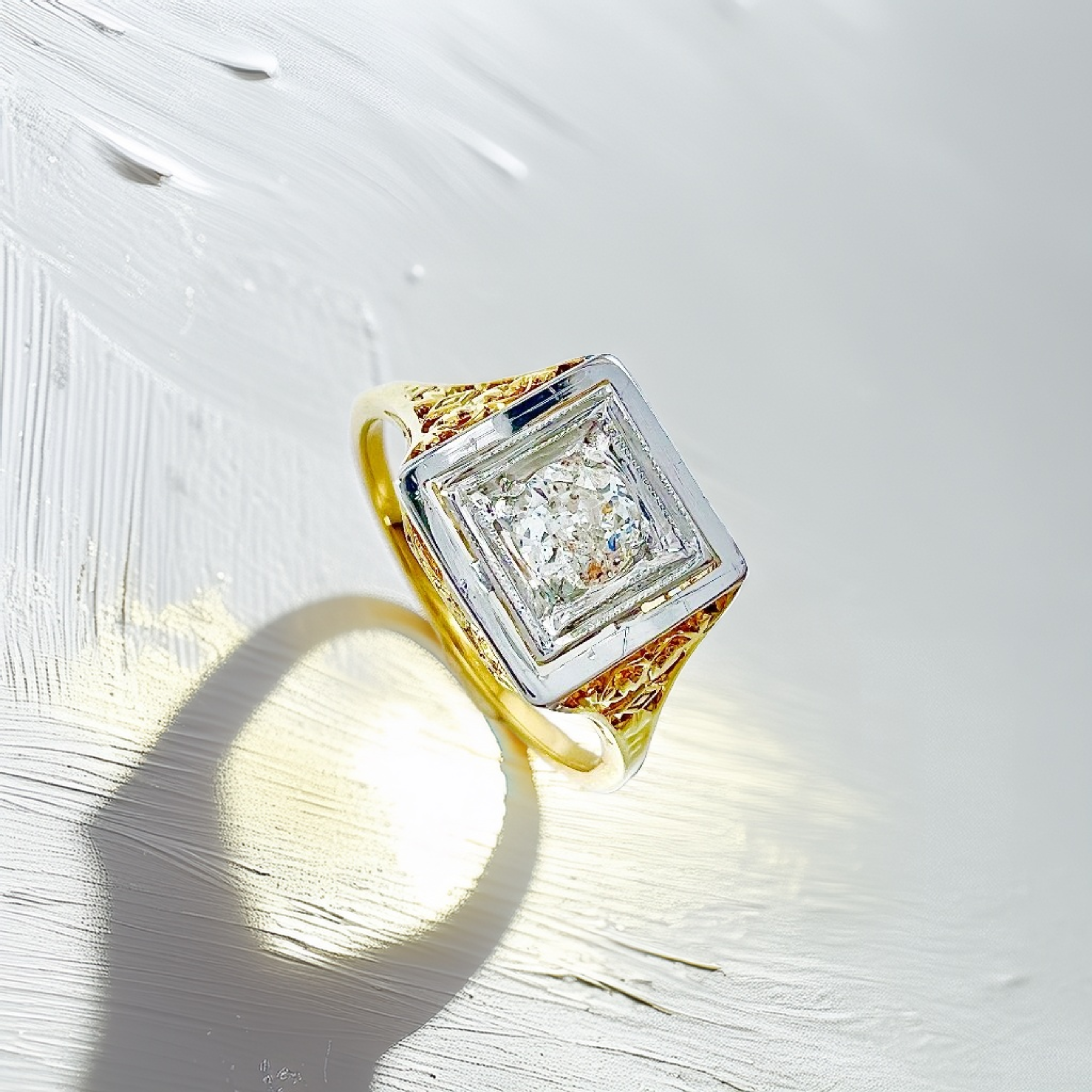 Two-Tone Vintage Diamond Ring 0.10tcw