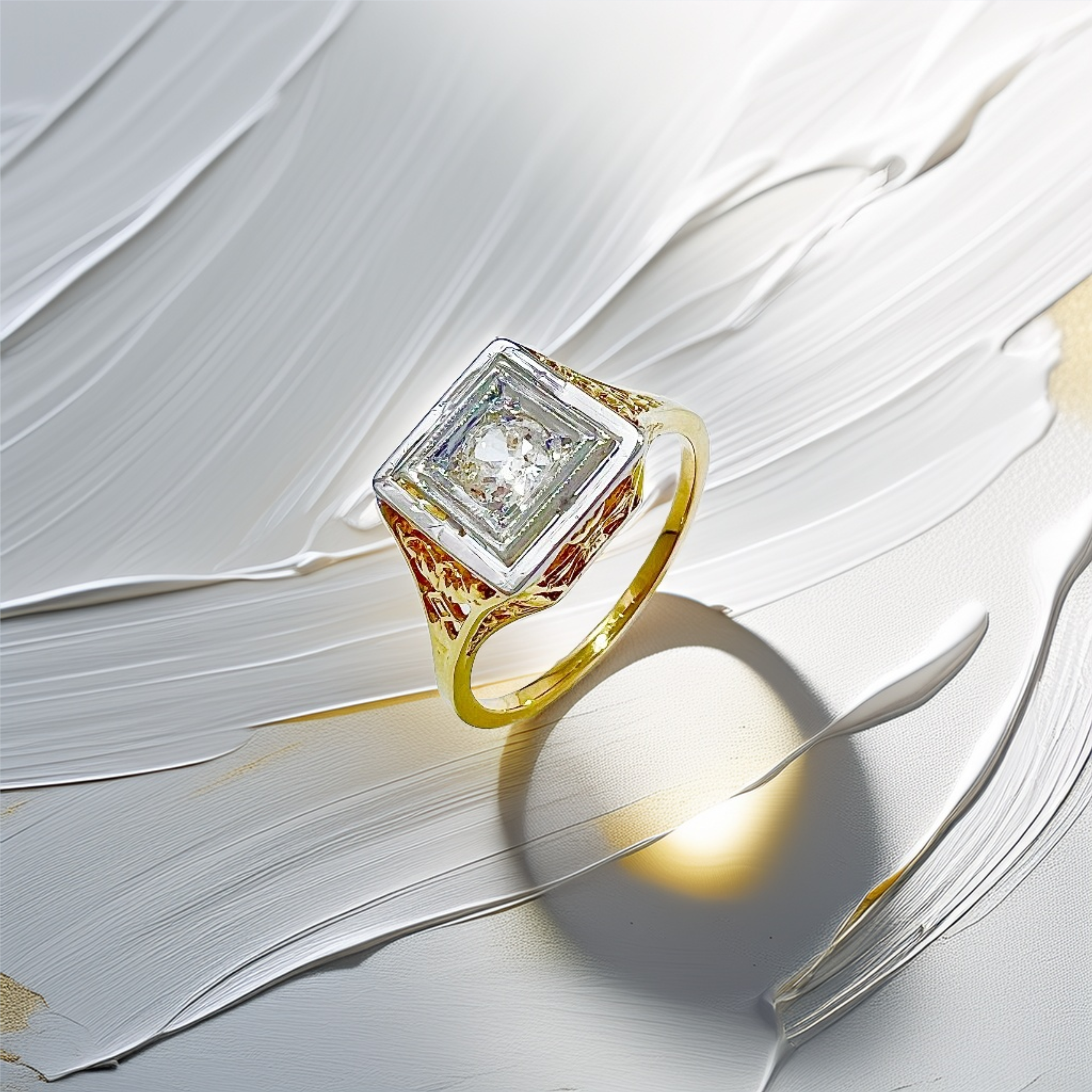 Two-Tone Vintage Diamond Ring 0.10tcw