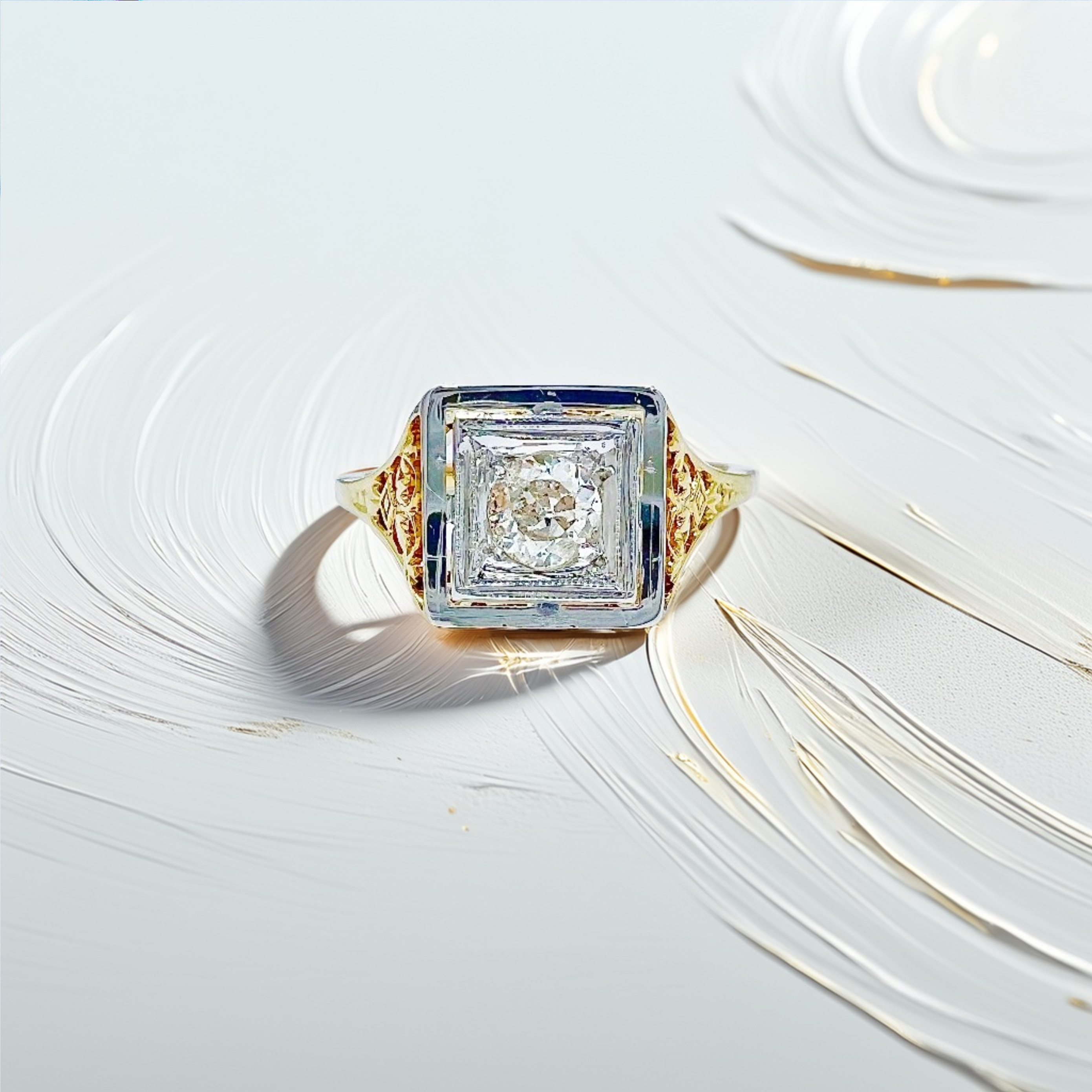 Two-Tone Vintage Diamond Ring 0.10tcw