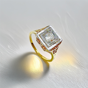 Two-Tone Vintage Diamond Ring 0.10tcw