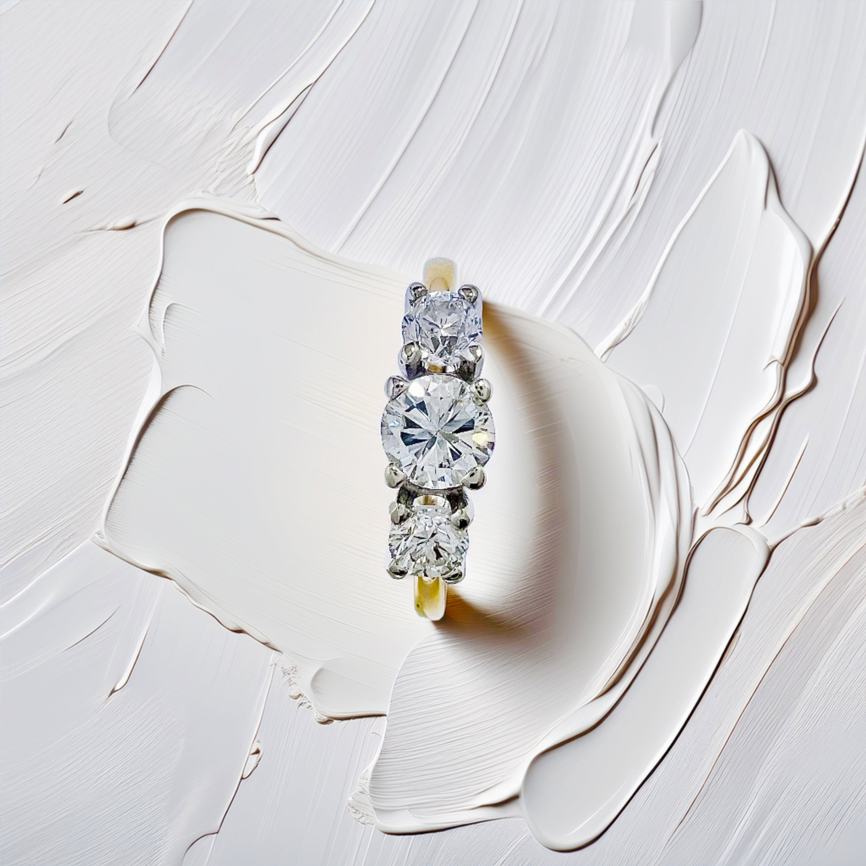 Round Diamond Three-Stone Engagement Ring 0.85tcw