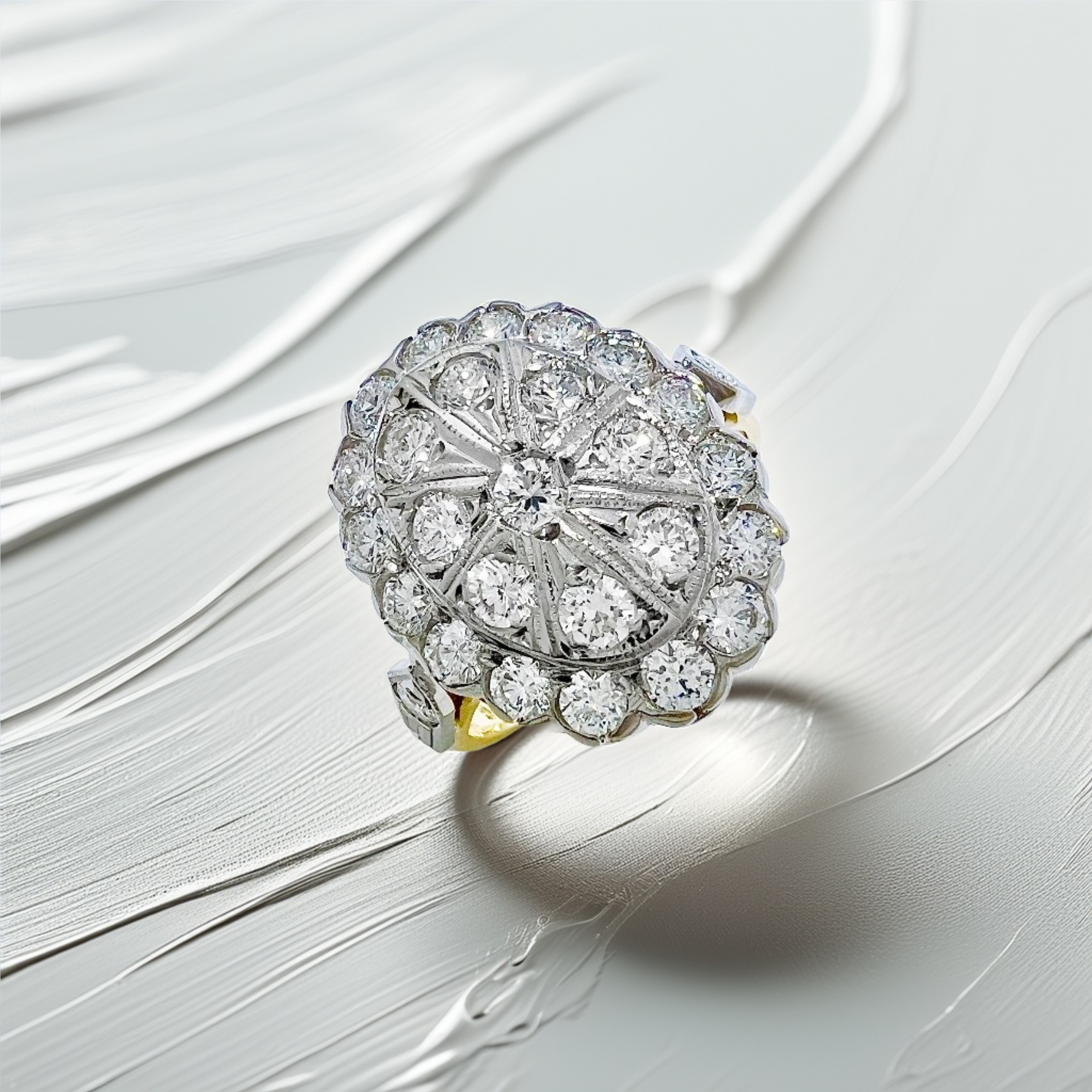 Two-Tone Diamond Vintage Ring 1.00tcw