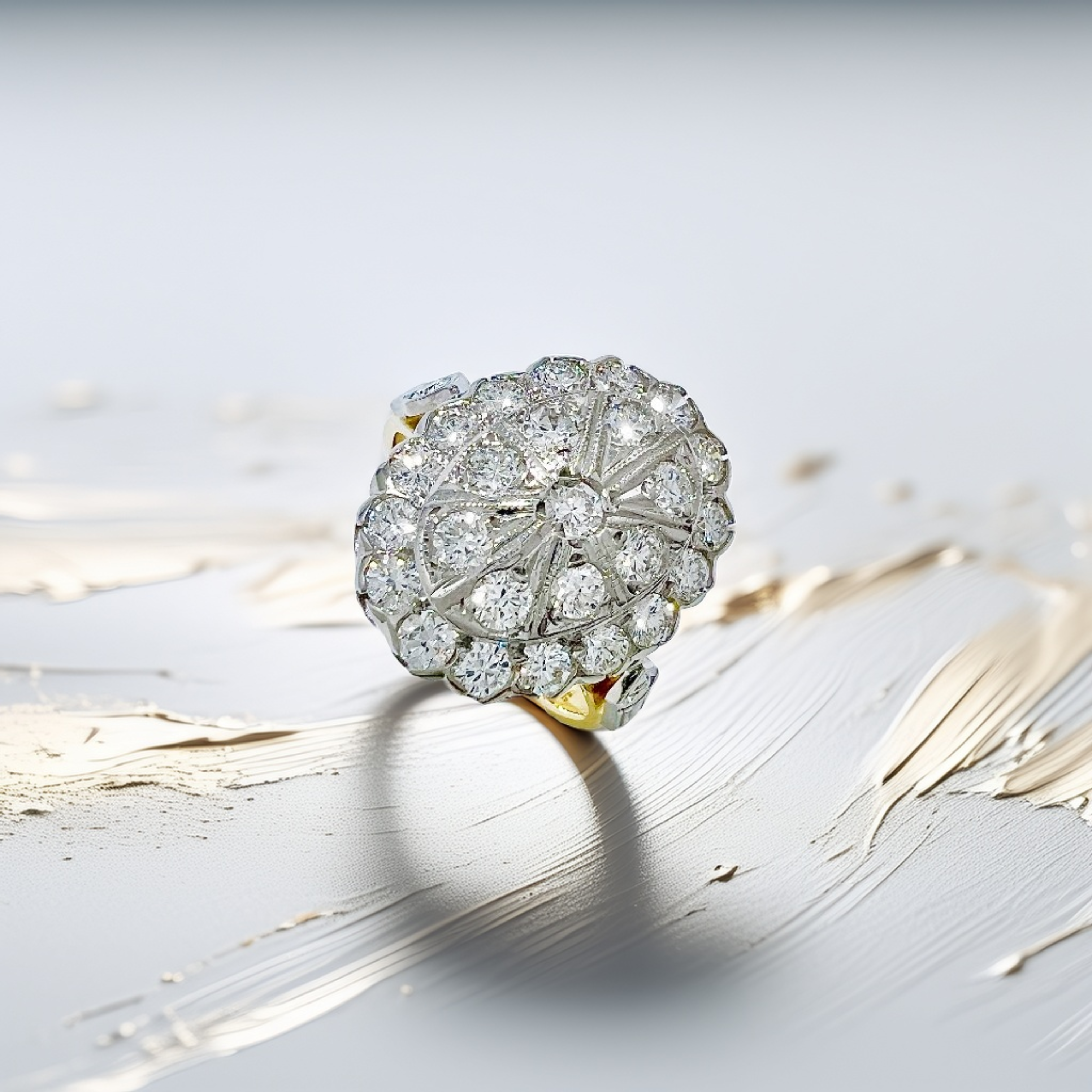 Two-Tone Diamond Vintage Ring 1.00tcw