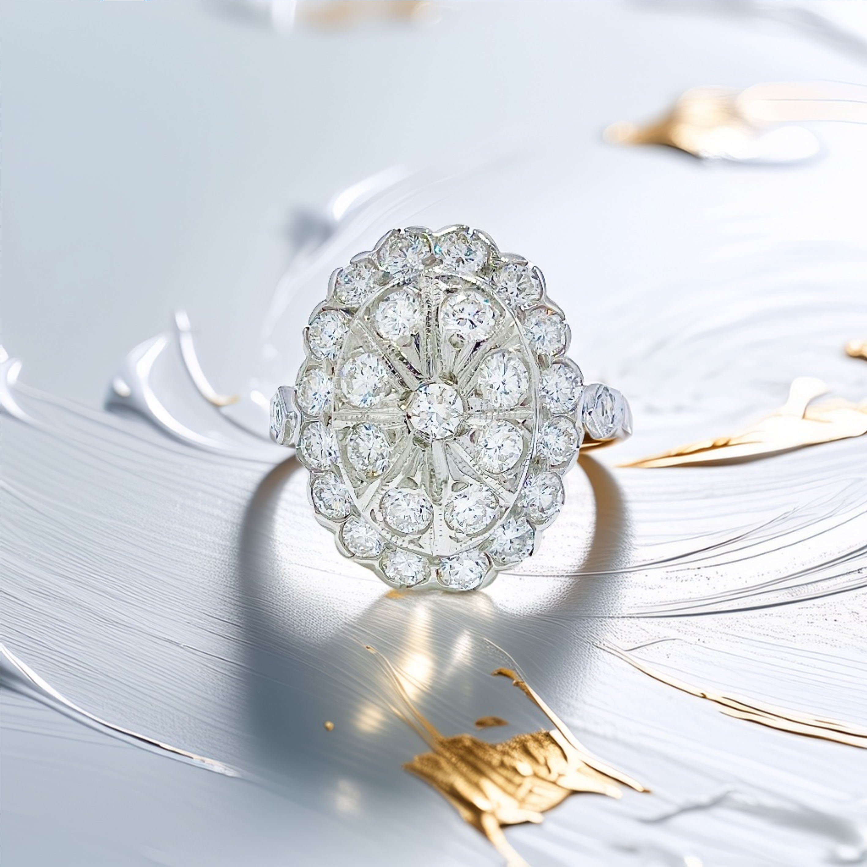 Two-Tone Diamond Vintage Ring 1.00tcw