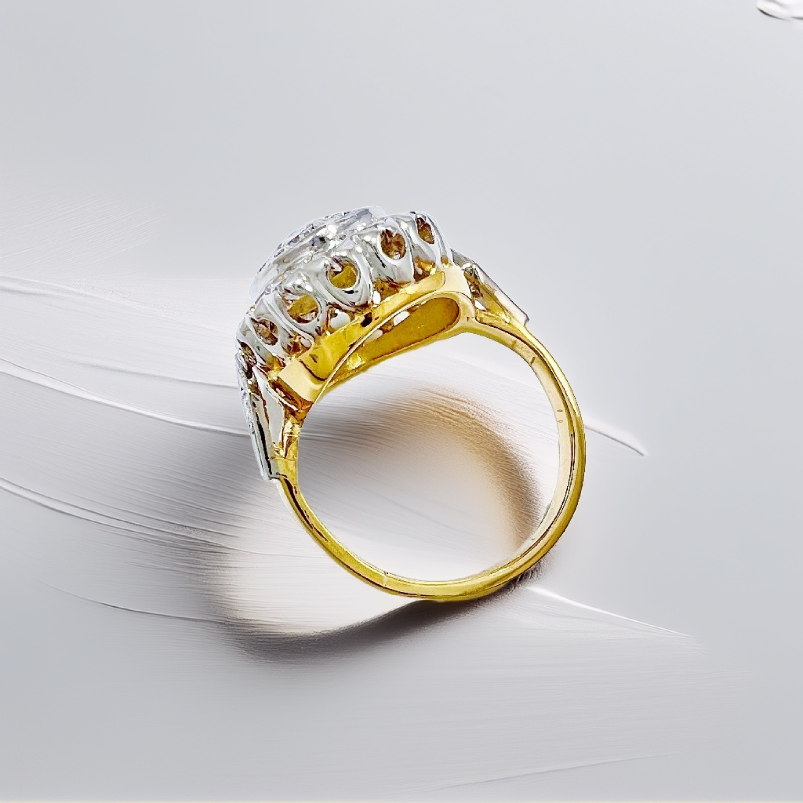Two-Tone Diamond Vintage Ring 1.00tcw
