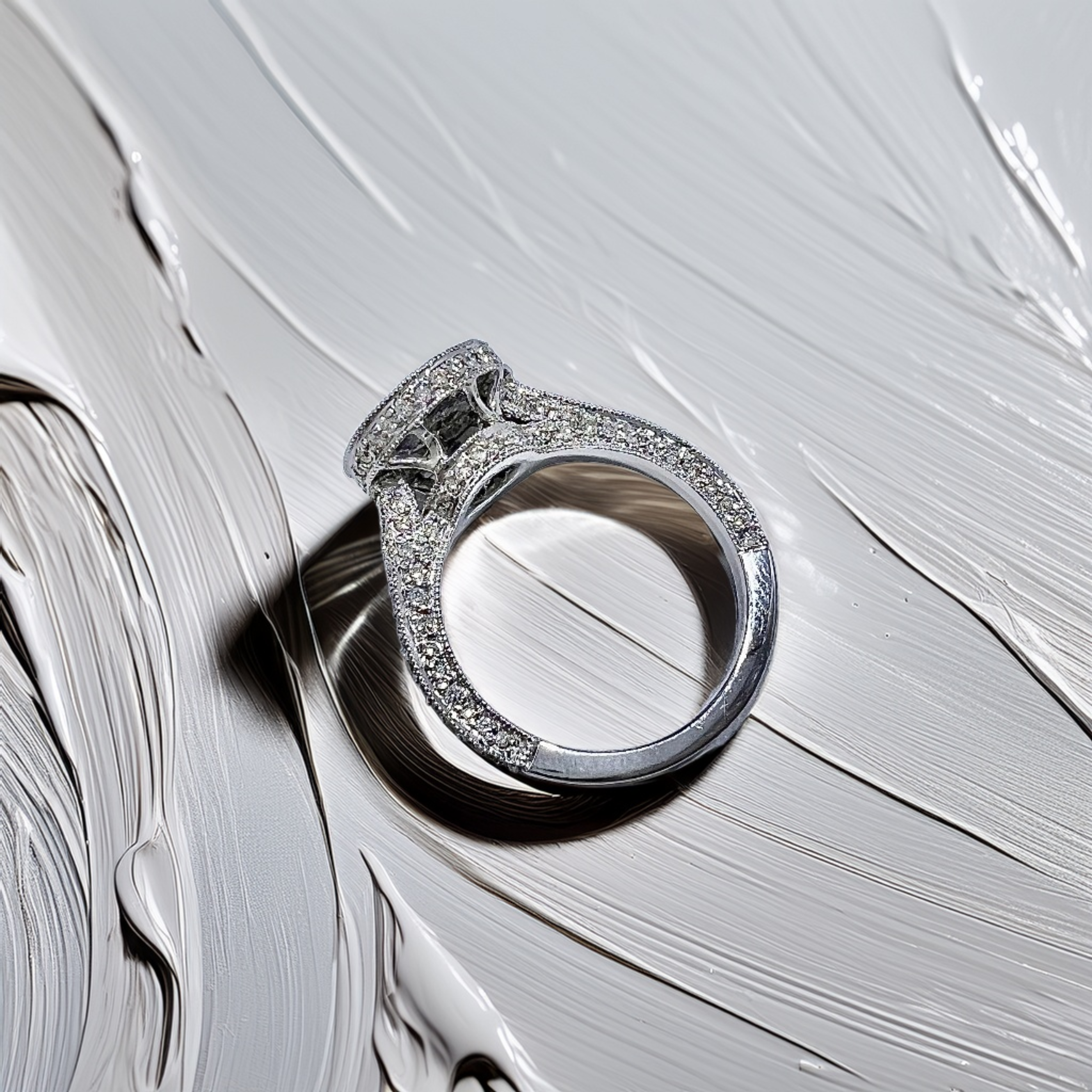 Cluster Halo Diamond Engagement Ring 1.00tcw