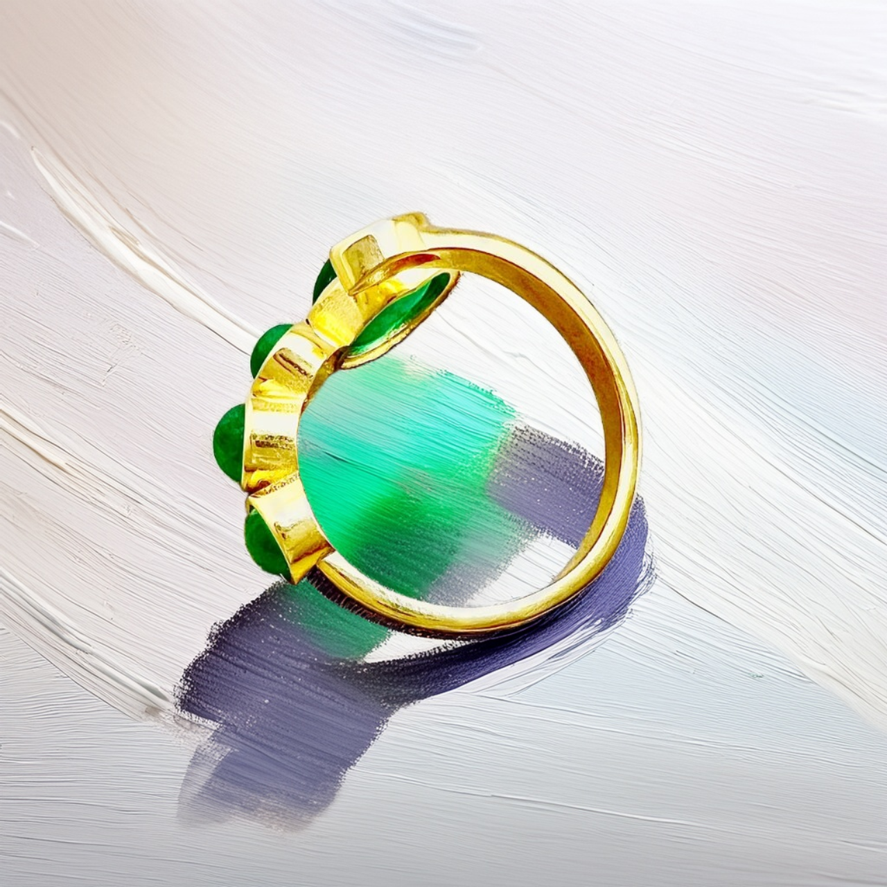 Naturae Serpentis - Unique 18 kt Gold Emerald Ring