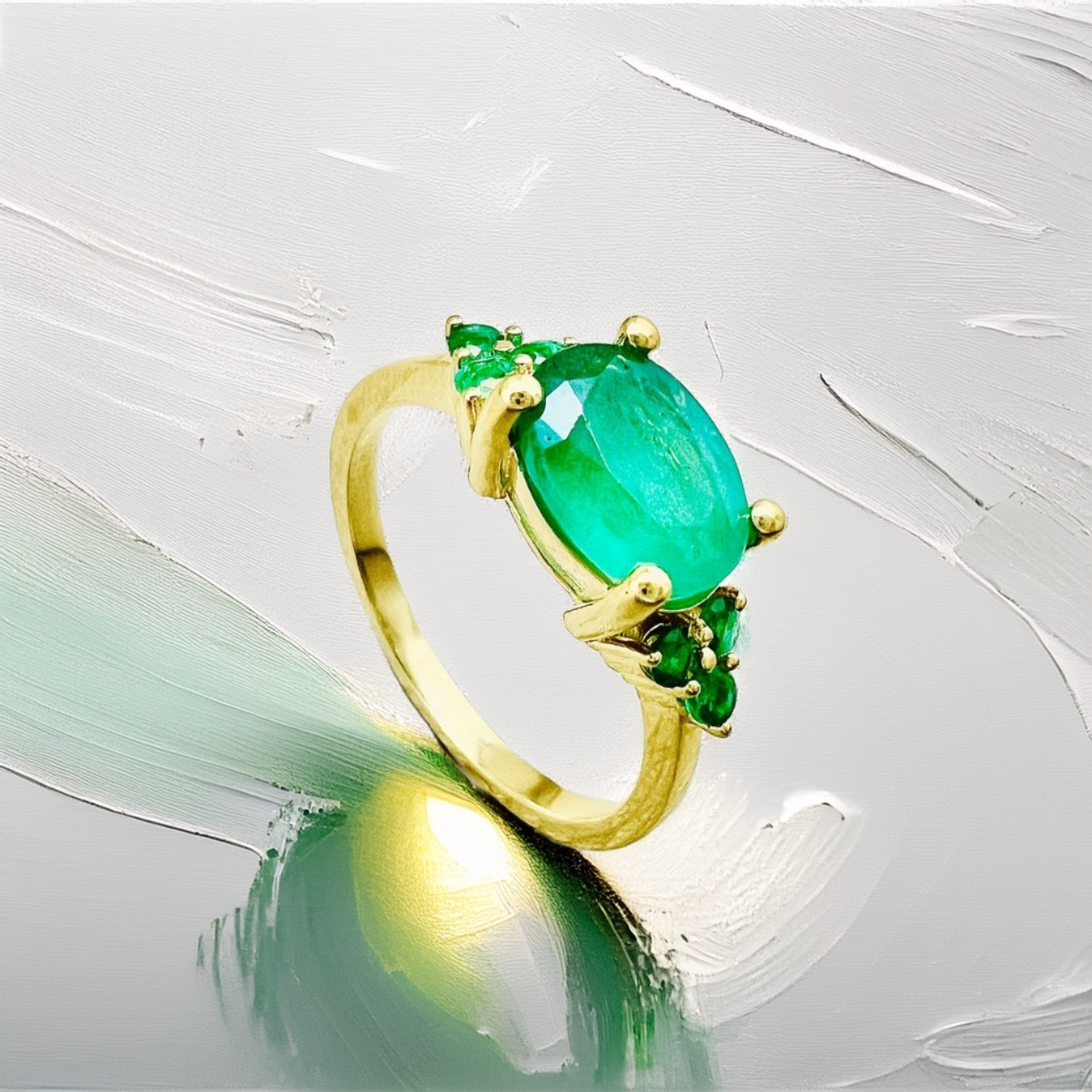 Oval Emerald Ring 18kt 1.81tcw