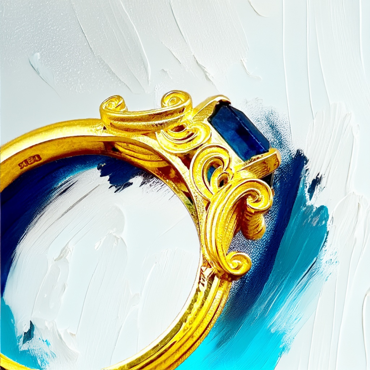 Bi-Color Blue Tourmaline Ring 1.52tcw