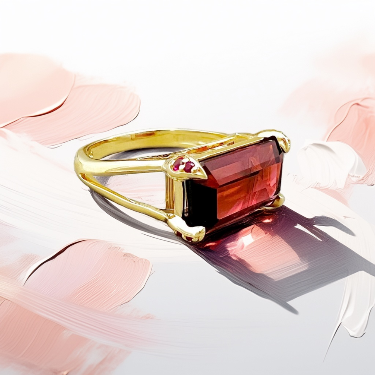 Emerald-Cut Pink Tourmaline Ring 4.28tcw