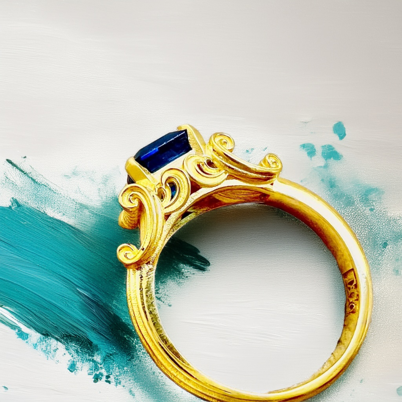 Bi-Color Blue Tourmaline Ring 1.52tcw