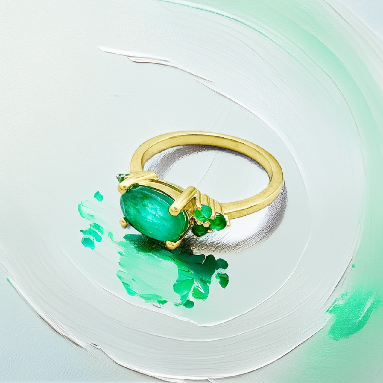 Oval Emerald Ring 18kt 1.81tcw