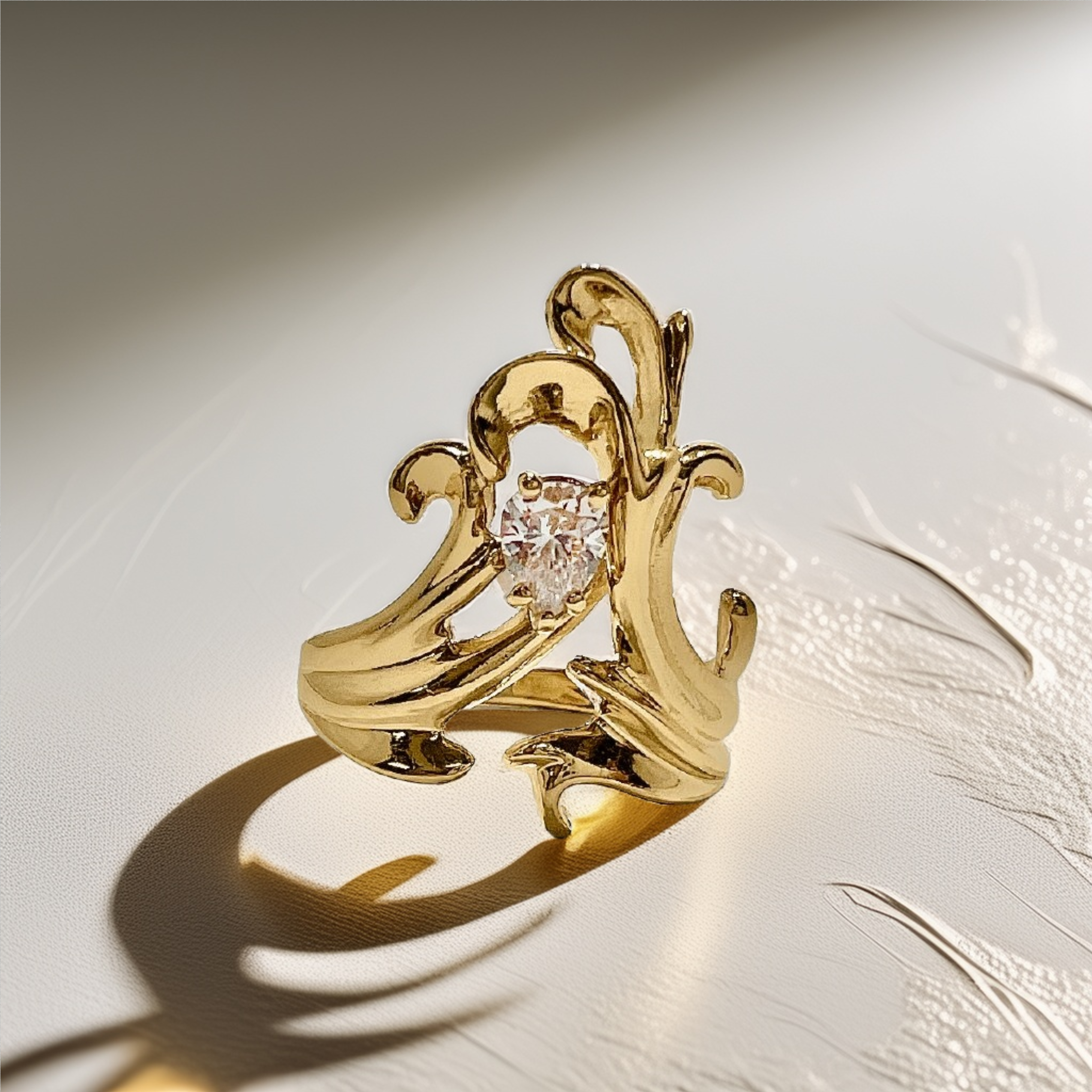 Vintage Pear Shaped Diamond Ring